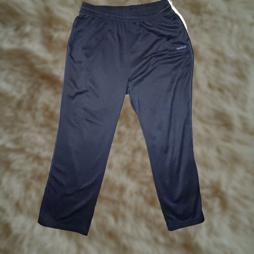 Reebok Reebok Sweatpants Men's XL Navy Blue Striped Drawstring Egypt Running Activewear Sports Size US 36 / EU 52 - 1 Thumbnail
