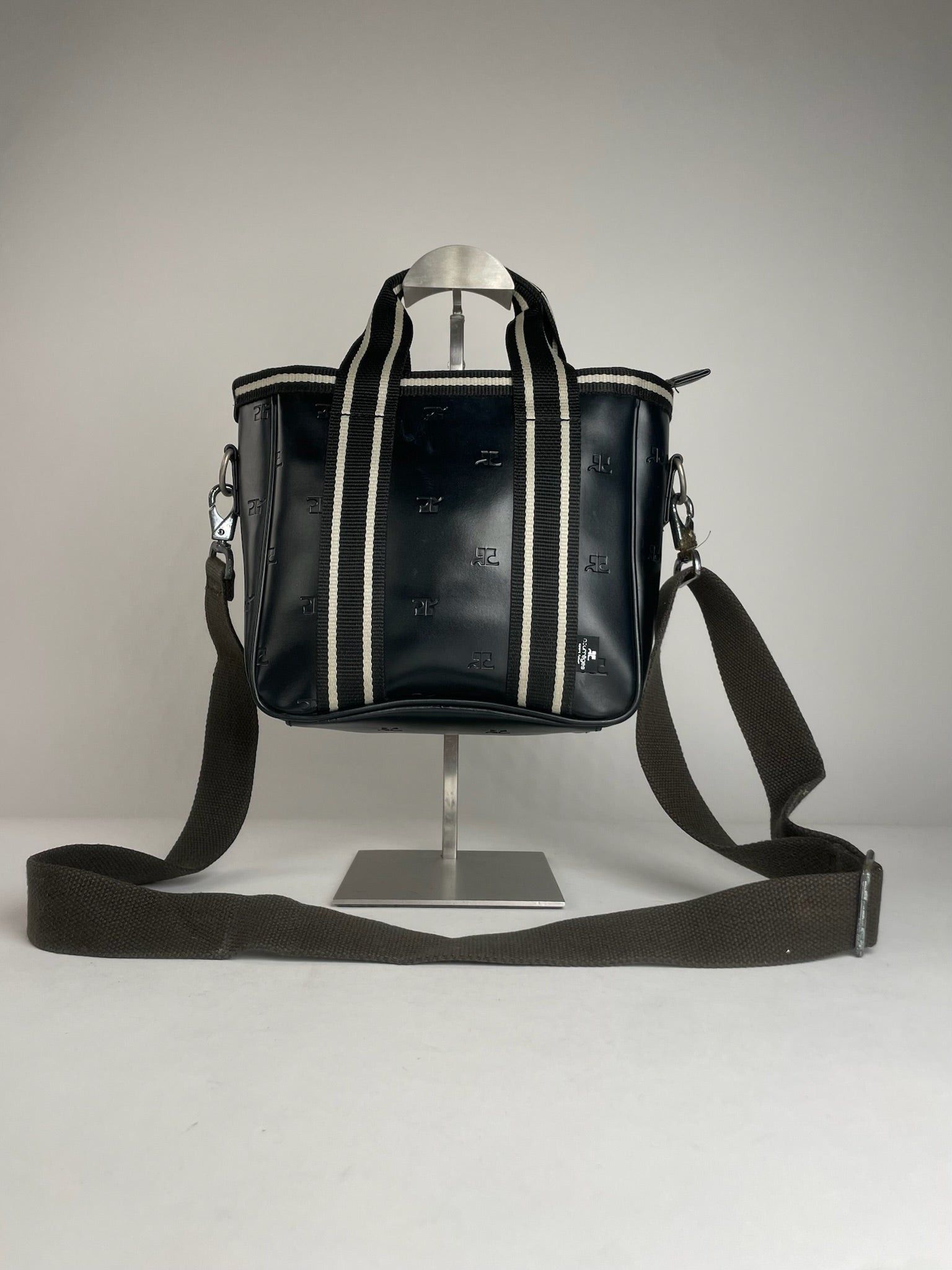 Courreges Vintage Paris 2Way Monogram Handbag Black White Size ONE SIZE - 1 Thumbnail