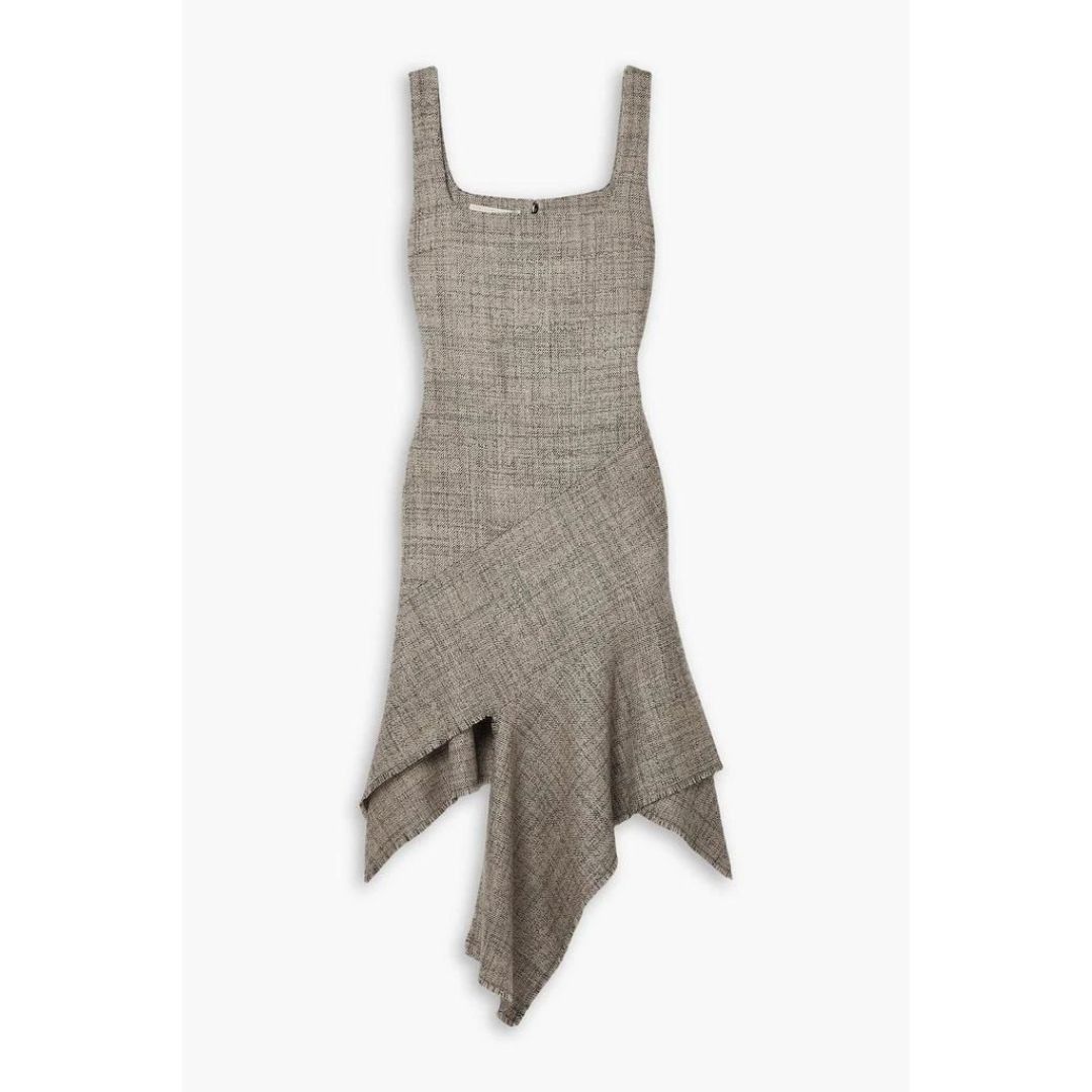 Stella McCartney Stella McCartney Grey Wool Long A-Line Dress – Square Neck Size S / US 4 / IT 40 - 3 Thumbnail