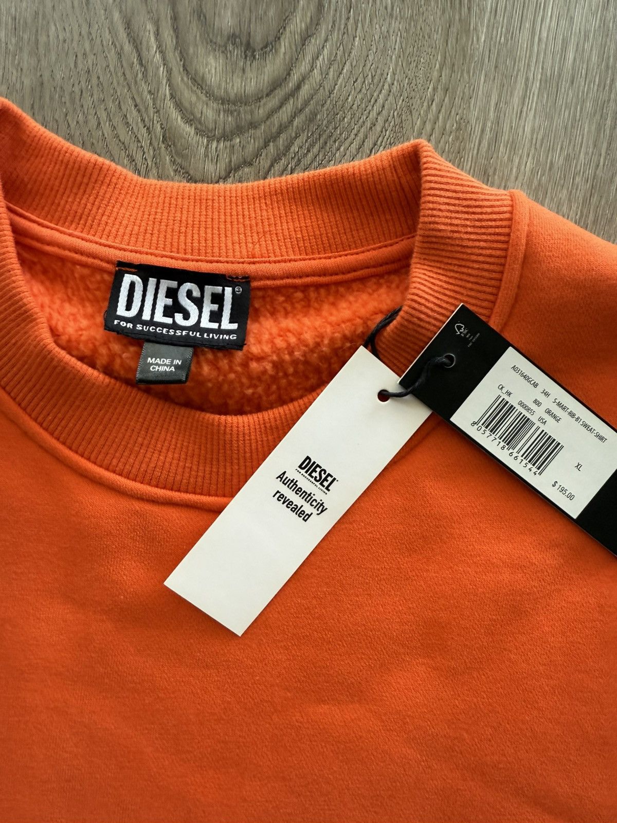 Designer × Diesel Diesel Orange Crewneck Size US XL / EU 56 / 4 - 2 Thumbnail