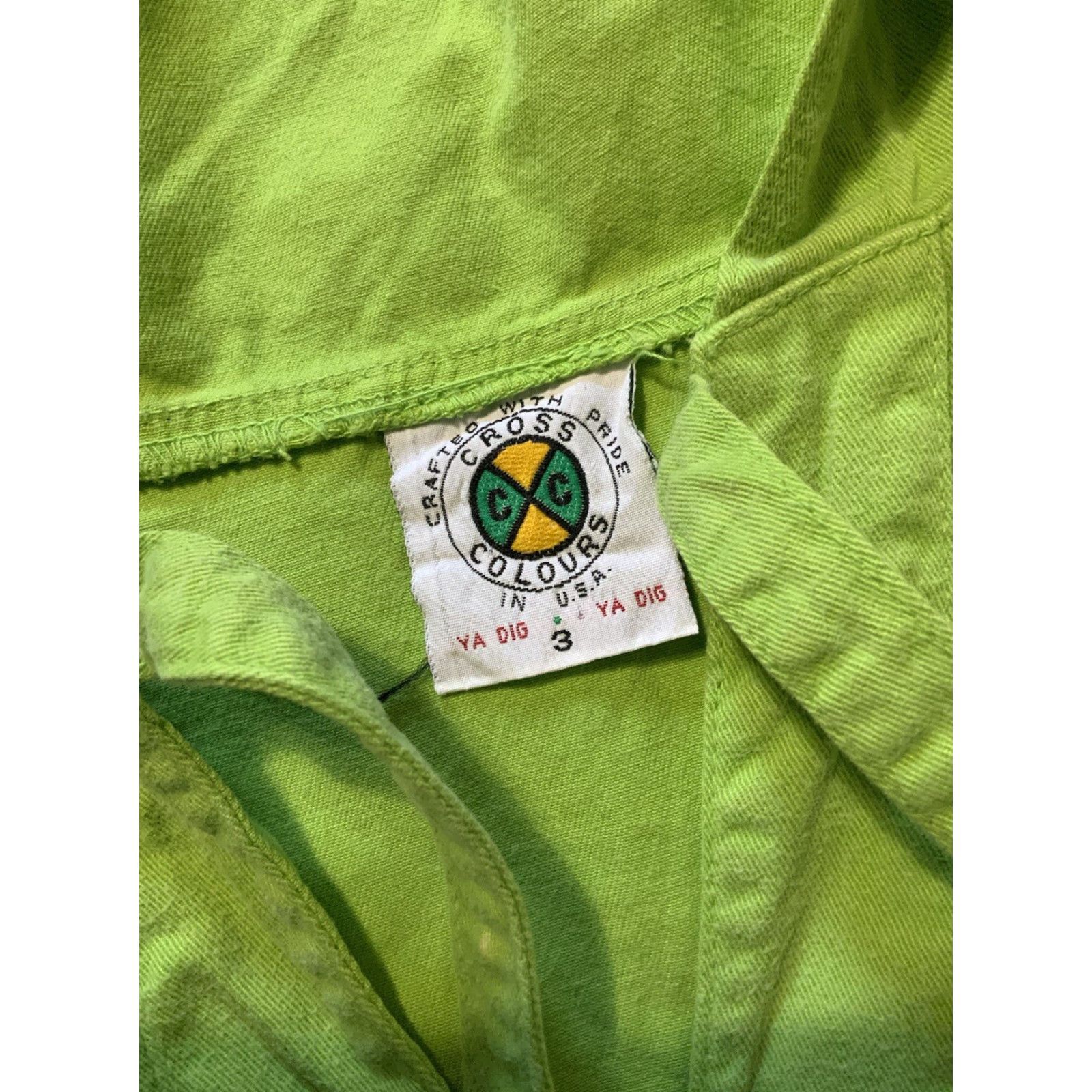 Vintage VINTAGE Cross Colours YA Dig Baja Poncho Green Hip Hop Pullover Hoodie Sz. 3 Mens 90s Staining Used Regular Size 3 Hoodie Size US S / EU 44-46 / 1 - 3 Thumbnail