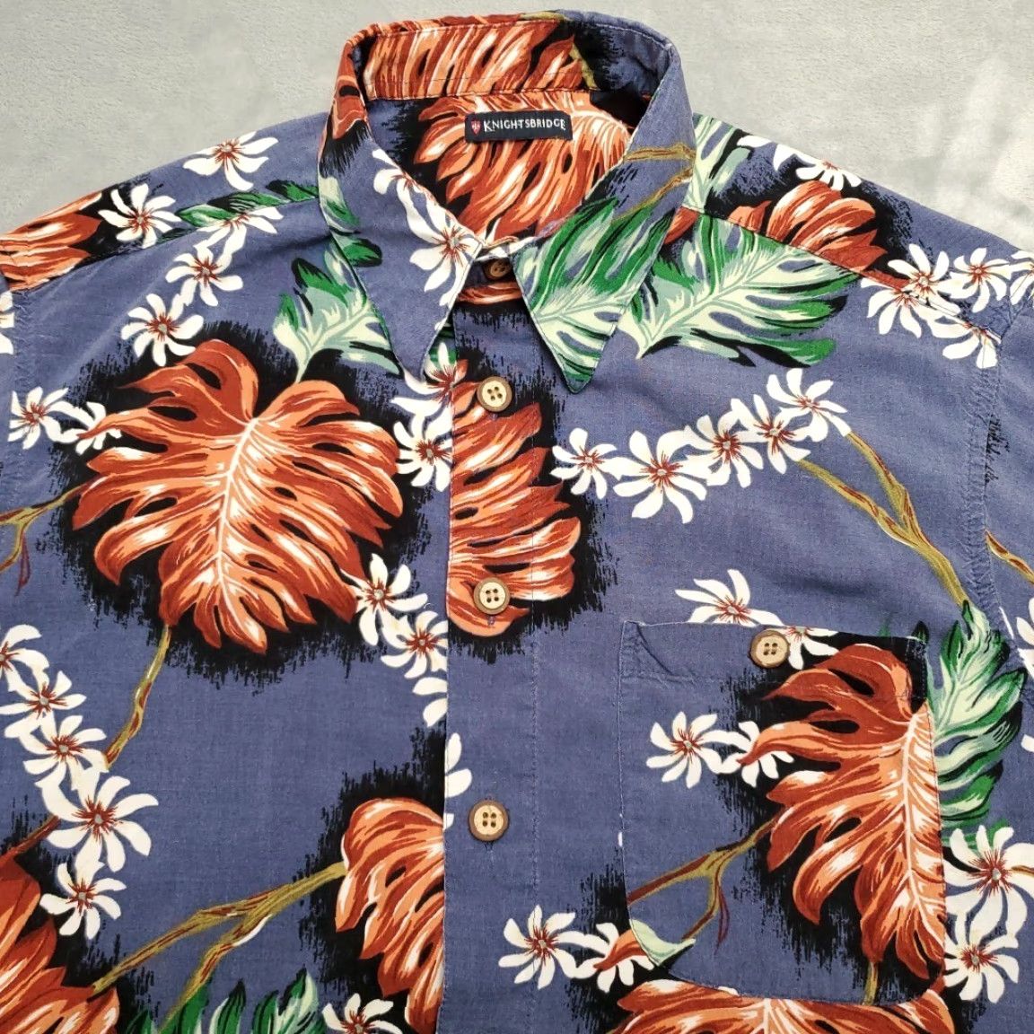 Vintage VINTAGE HawaiiN Shirt Mens L Blue Floral Tropical 100% Rayon Retro Casual Knightsbridge Button-Up Short Sleeve Collared Mens Size US L / EU 52-54 / 3 - 3 Thumbnail