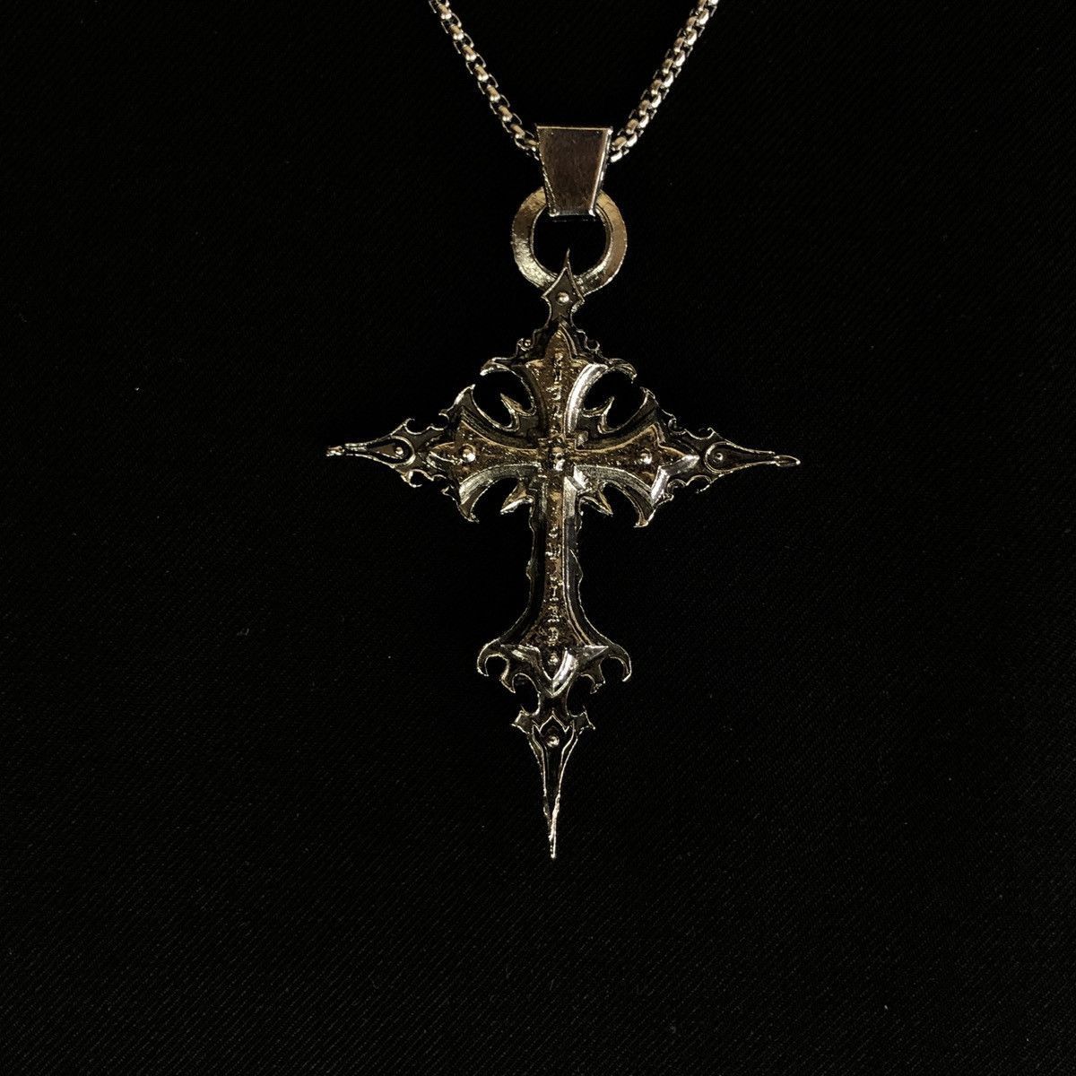 Jewelry Skeleton Cross Skull Necklace Gothic Chain Size ONE SIZE - 7 Thumbnail
