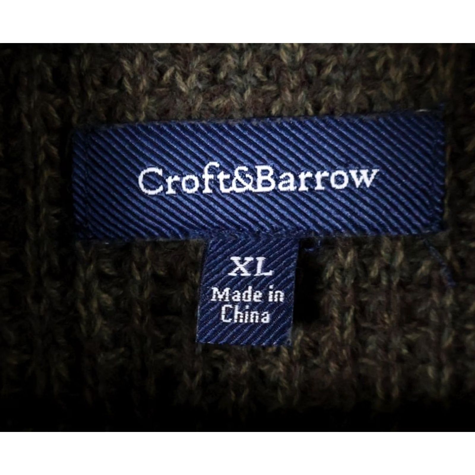 Croft & Barrow VINTAGE Croft & Barrow Henley Sweater Shirt XL Men Dark Green Heavyweight Knit Crew Neck Long Sleeve Wool-free Solid Pattern Retro Casual Size US XL / EU 56 / 4 - 3 Thumbnail