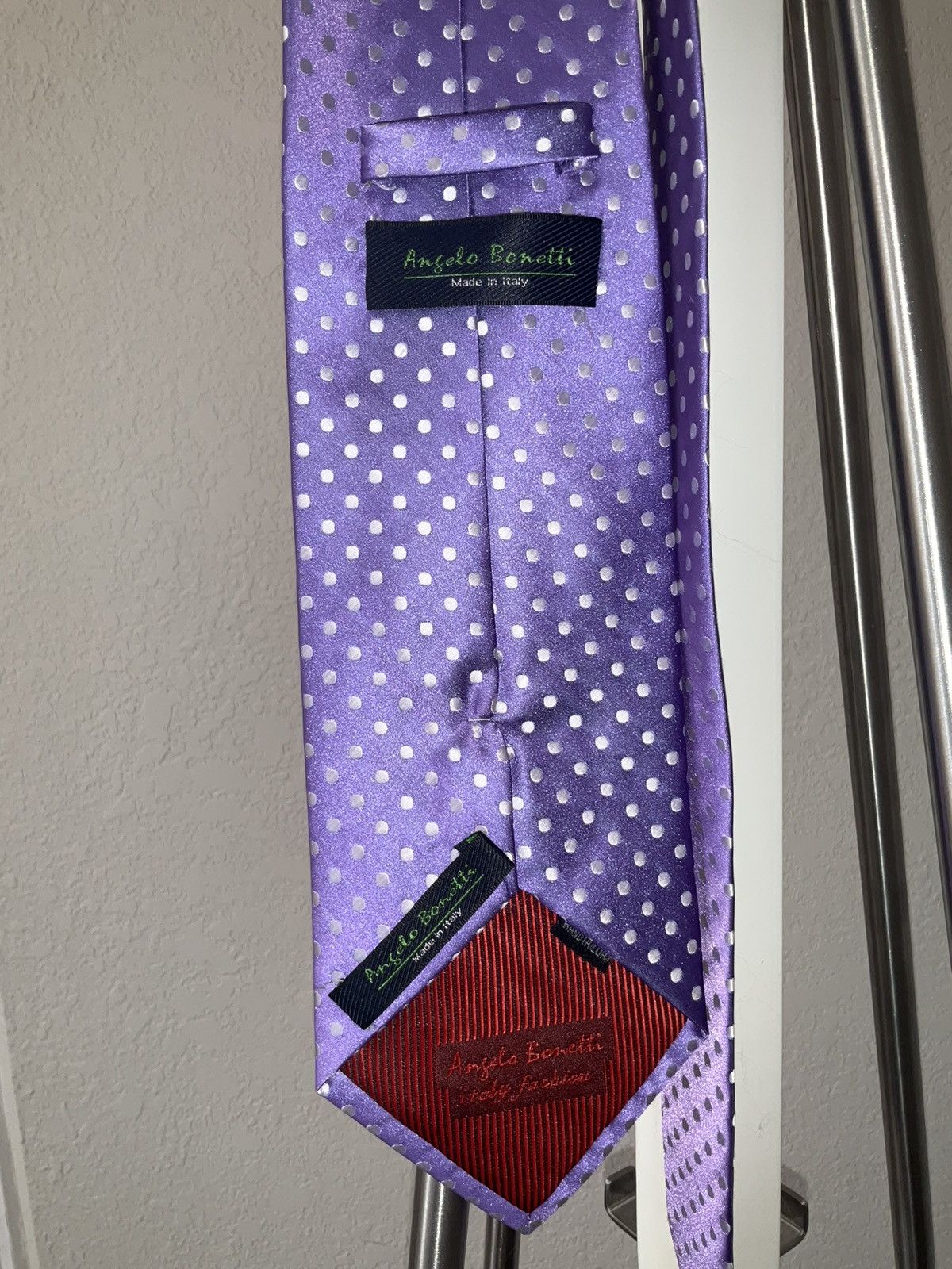 Other × Vintage Angelo Bonetti Purple Polka Dot Tie Size ONE SIZE - 2 Thumbnail