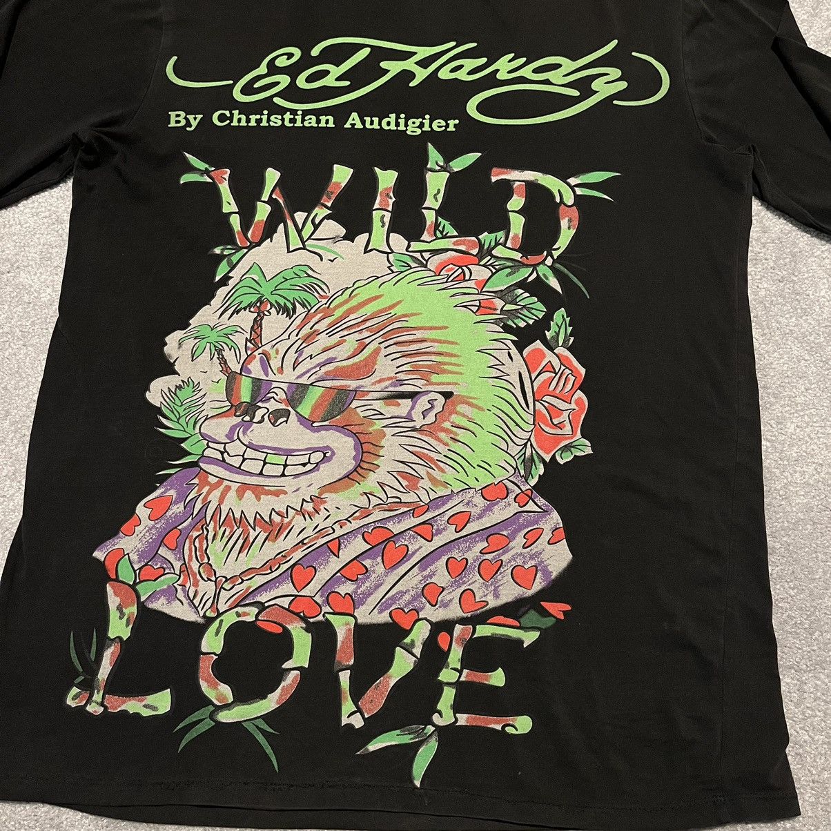 Ed Hardy Vintage Y2K Ed Hardy Christian Audigier Wild Love Longsleeve Size US L / EU 52-54 / 3 - 3 Thumbnail
