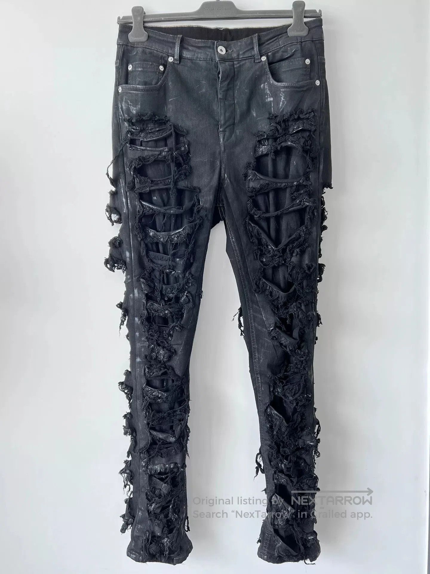 Rick Owens Drkshdw rick owens distressed black denim pants. Size US 31 - 1 Thumbnail