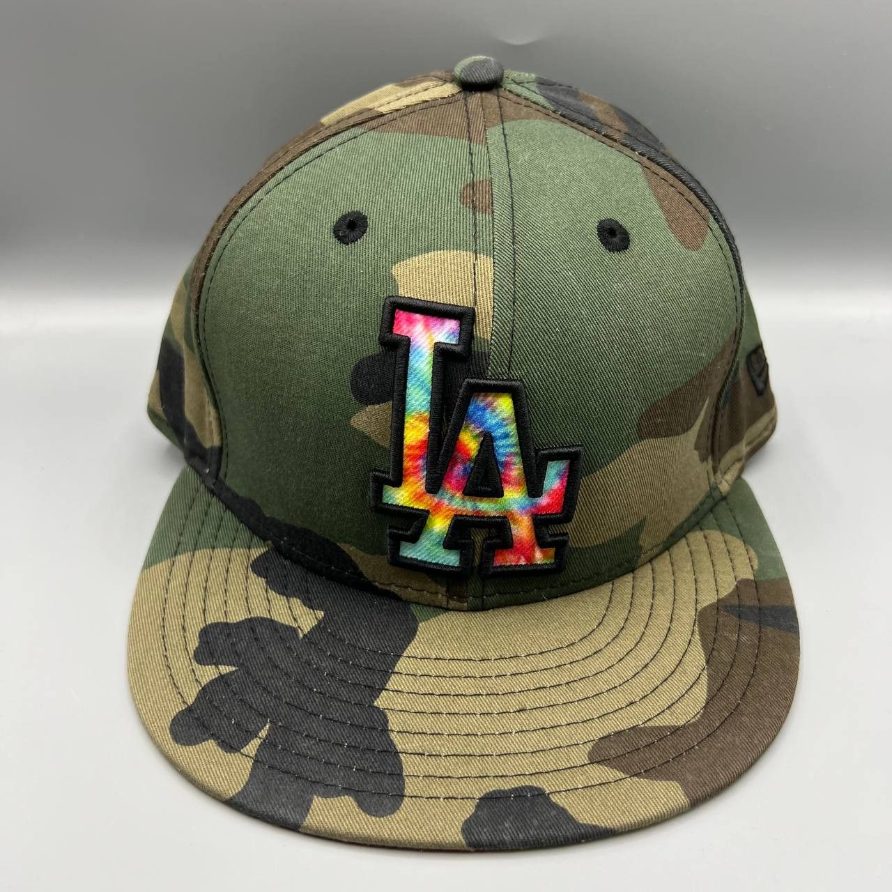 New Era Los Angeles LA Dodgers Hat Men 7 1/4 Green Camo Fitted Cap Size ONE SIZE - 1 Thumbnail