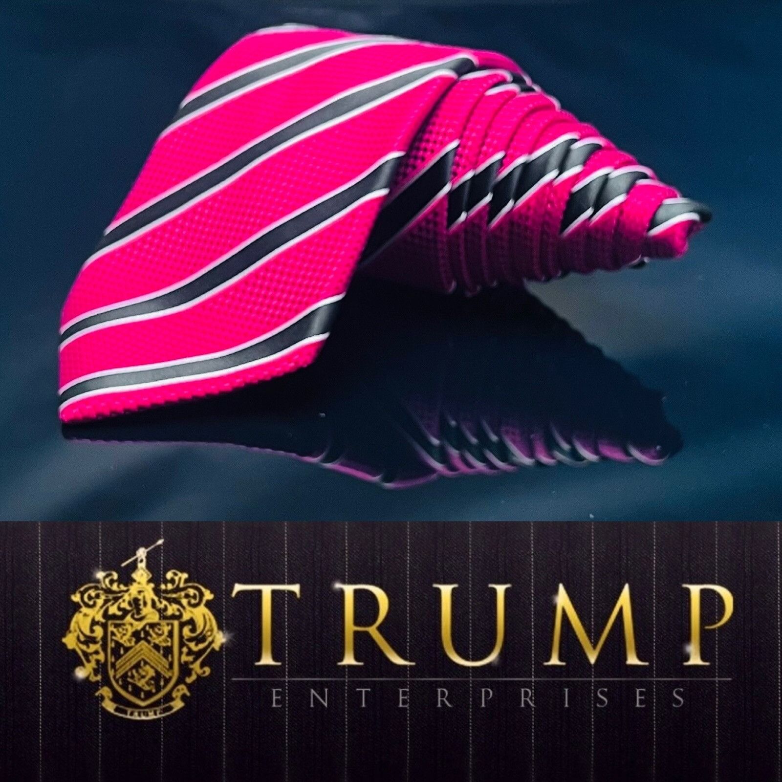 Donald Trump DONALD J. TRUMP RED Black SILK MEN'S Neck Tie W 3 1/2 " BY L Size ONE SIZE - 1 Thumbnail