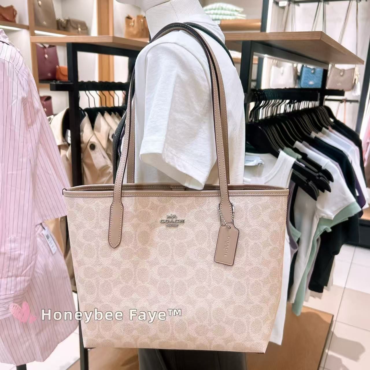 Coach Medium City Tote Bag In Signature Canvas CDX82 Size ONE SIZE - 8 Thumbnail