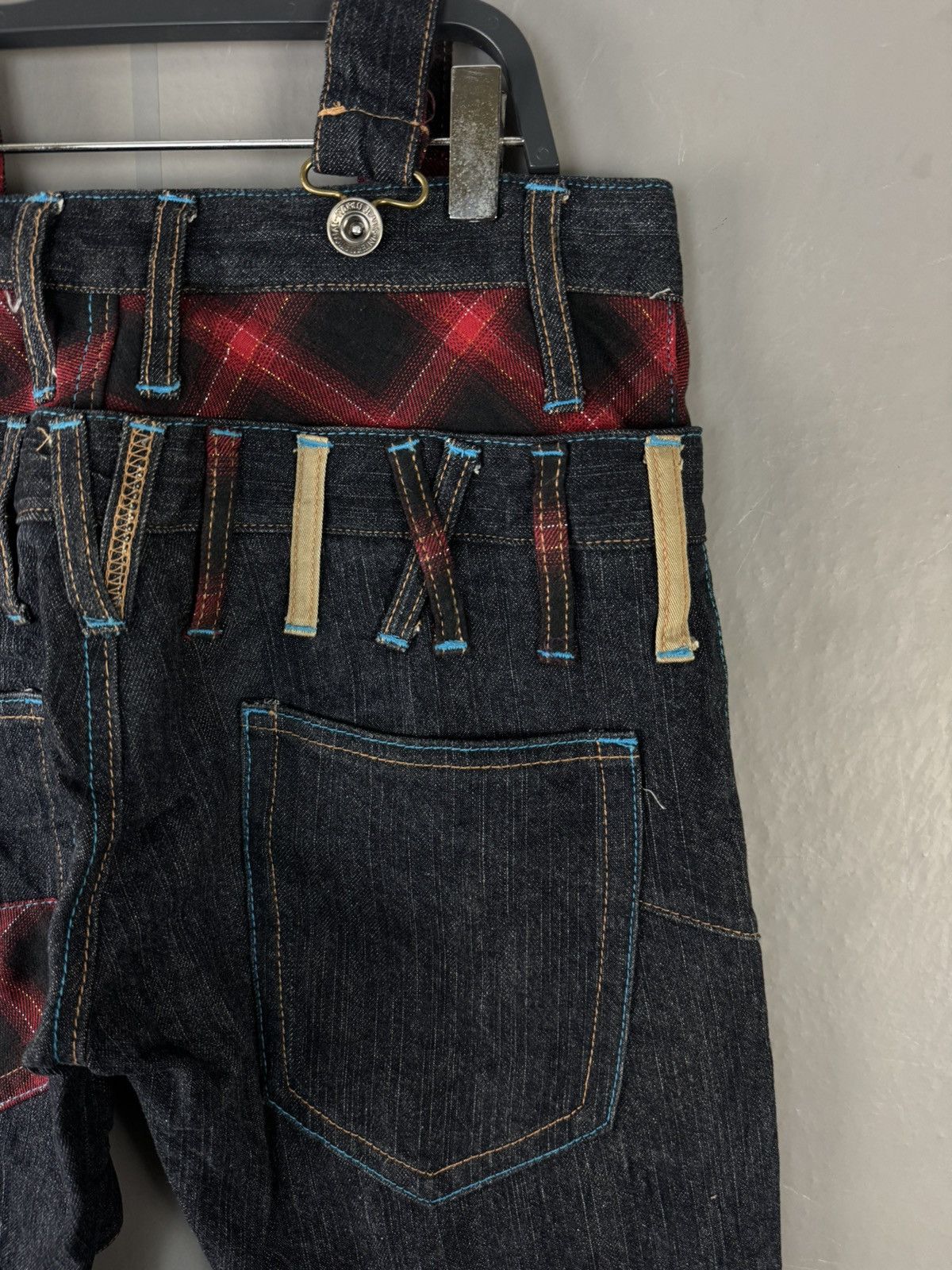 Japanese Brand JAPANESE DESIGN DOUBLE WAIST CURVED PUNK STYLE DENIM JEANS Size US 29 - 7 Thumbnail