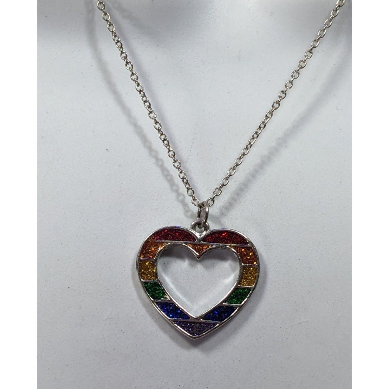 Other Claires Y2K Rainbow Glitter Open Heart Necklace Size ONE SIZE - 5 Thumbnail