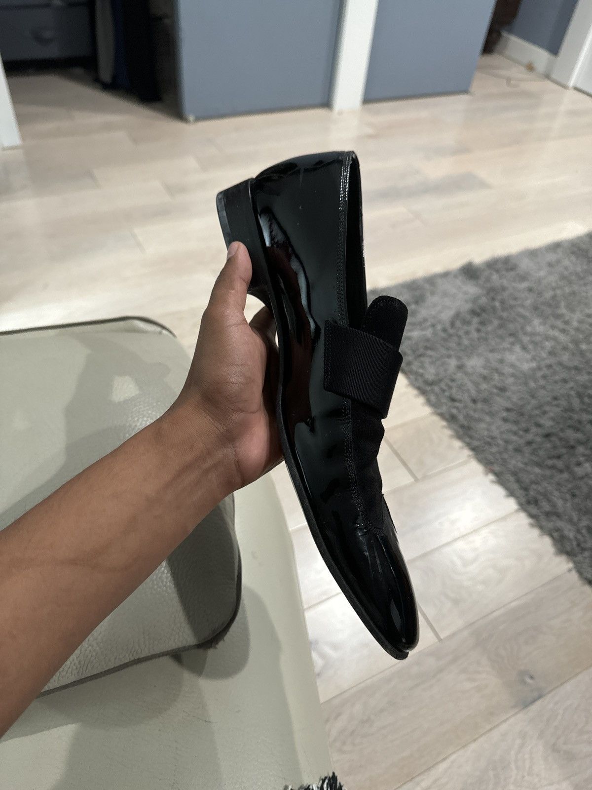 Salvatore Ferragamo Nero Patentcalf Nero (561) Buc Suede Size US 11 / EU 44 - 4 Thumbnail