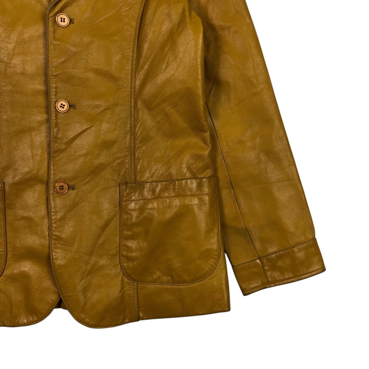Japanese Brand United Arrows Pink Label Mustard Leather Japan Made Archive Size US M / EU 48-50 / 2 - 6 Thumbnail