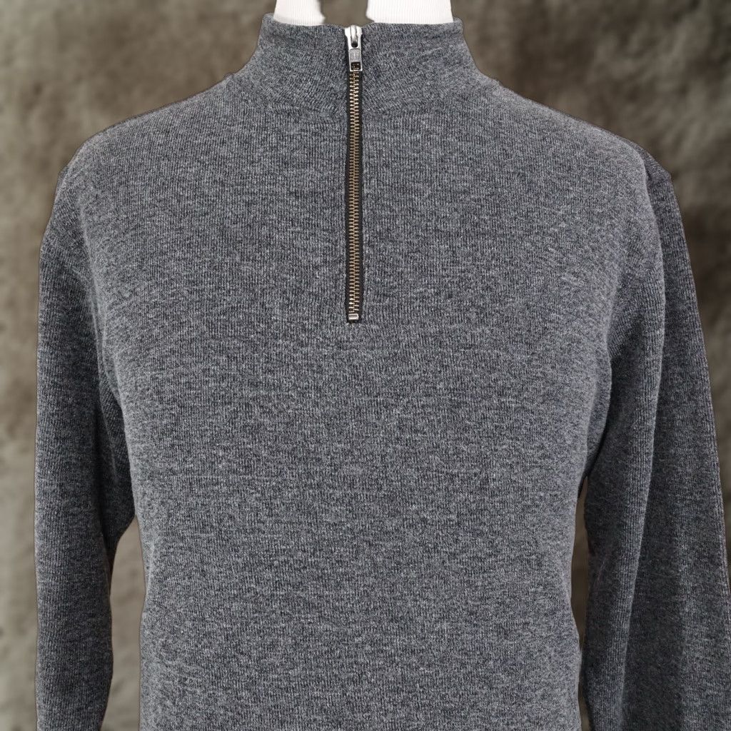 Gap GAP GREY POLYCOTTON PULLOVER SWEATER MENS XL MOCK NECK 1/4 ZIP KNIT Size US XL / EU 56 / 4 - 1 Thumbnail
