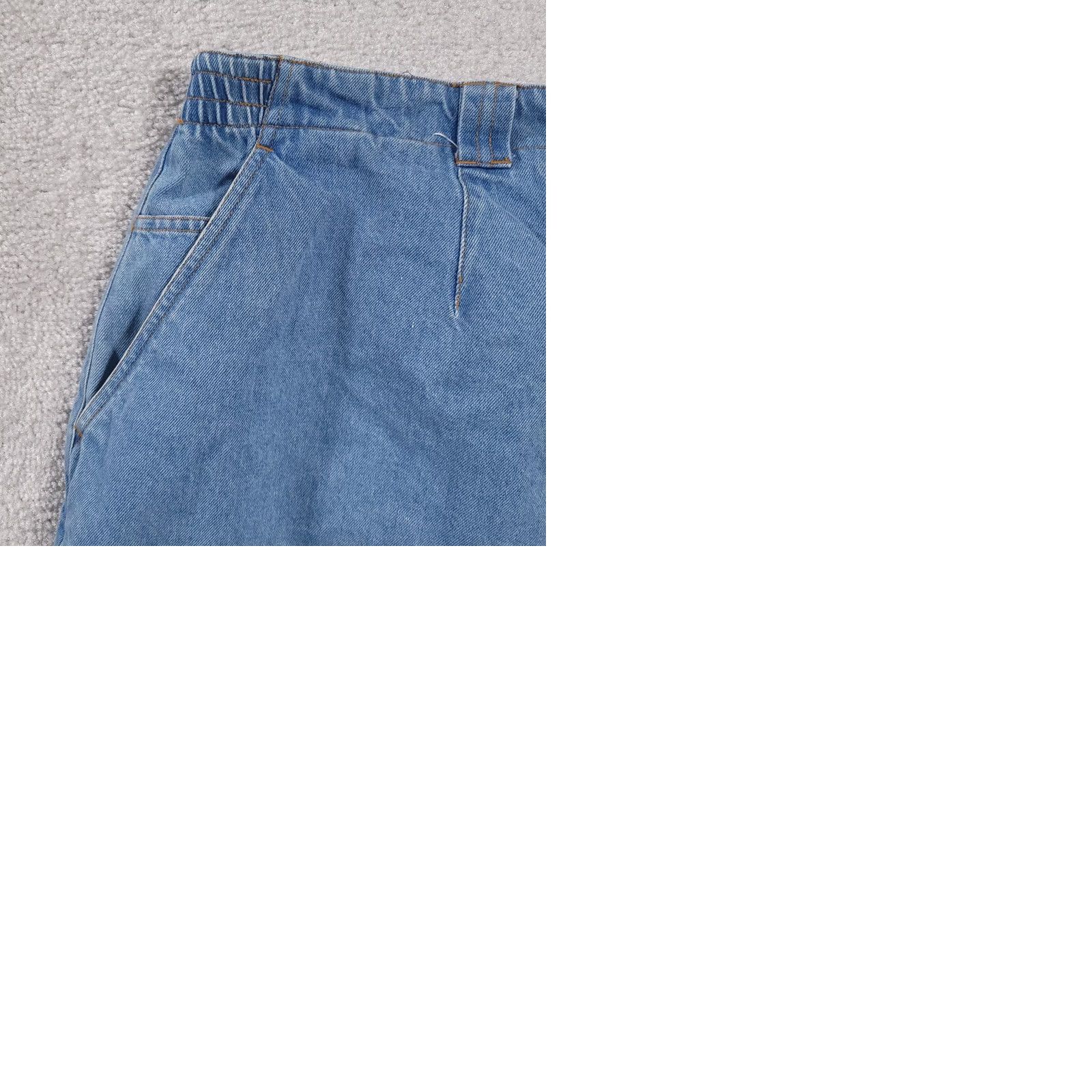 Silhouette Vintage Silhouette Denim Skirt Womens 40" Waist Elastic Pockets Blue Cotton Size 27" / US 4 / IT 40 - 9 Thumbnail
