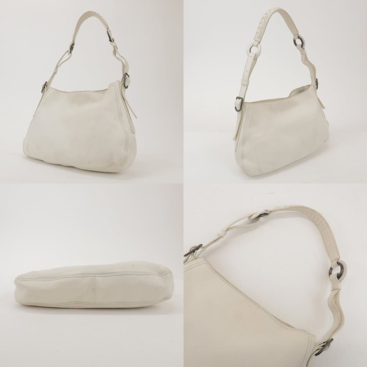 Bottega Veneta Bottega Veneta Cervo Leather Shoulder Bag White Size ONE SIZE - 3 Thumbnail