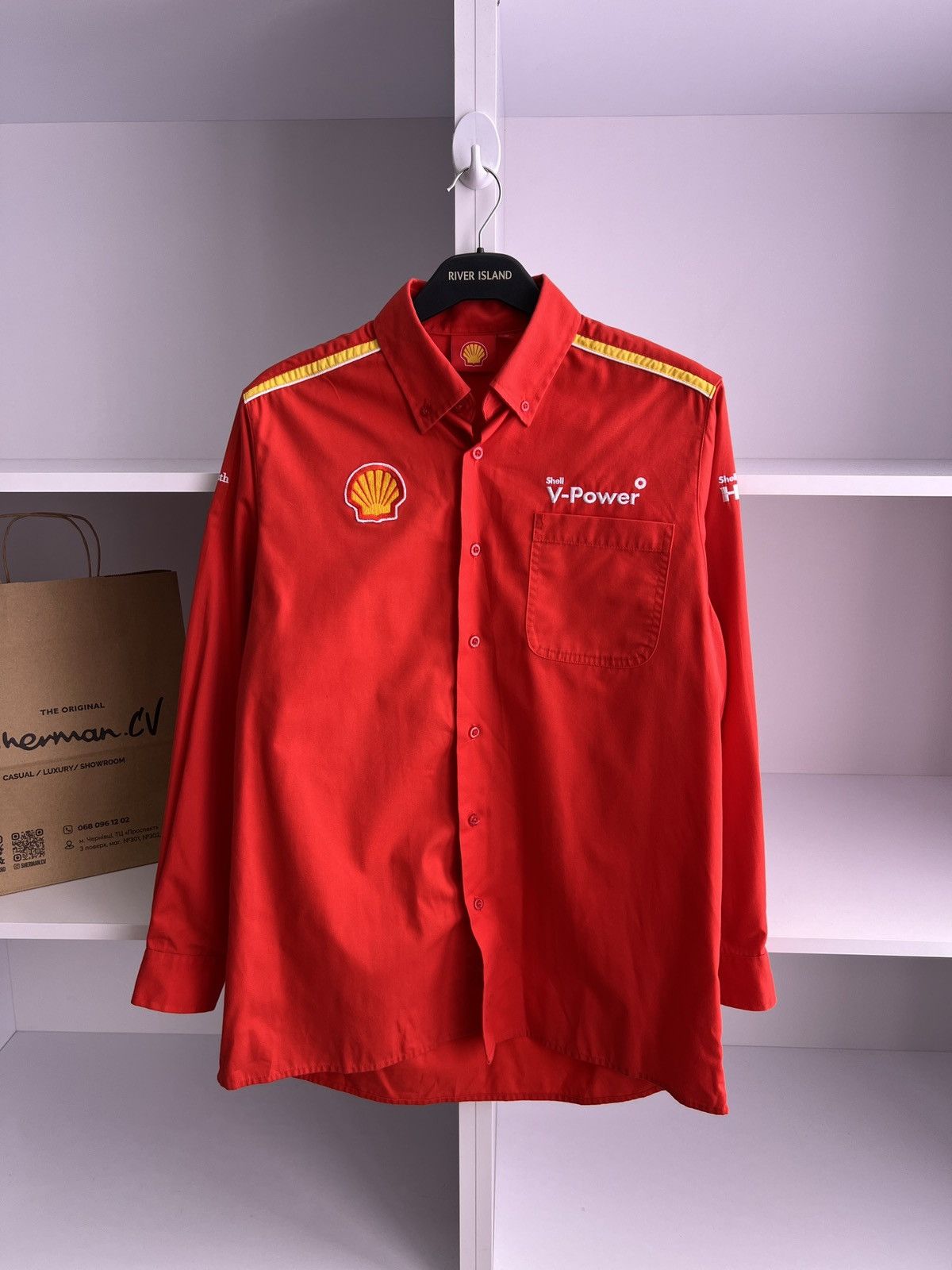 Ferrari × Vintage Vintage Men’s Racing Shirt Long Sleeve Ferrari Shell Size US M / EU 48-50 / 2 - 1 Thumbnail