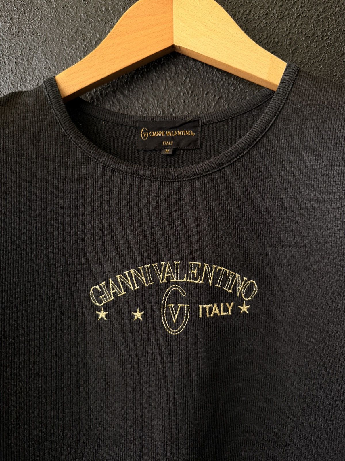 Gianni Valentino Rare GIANNI VALENTINO Vintage 90s Ribbed Knit Gold Embroid Size M / US 6-8 / IT 42-44 - 3 Thumbnail