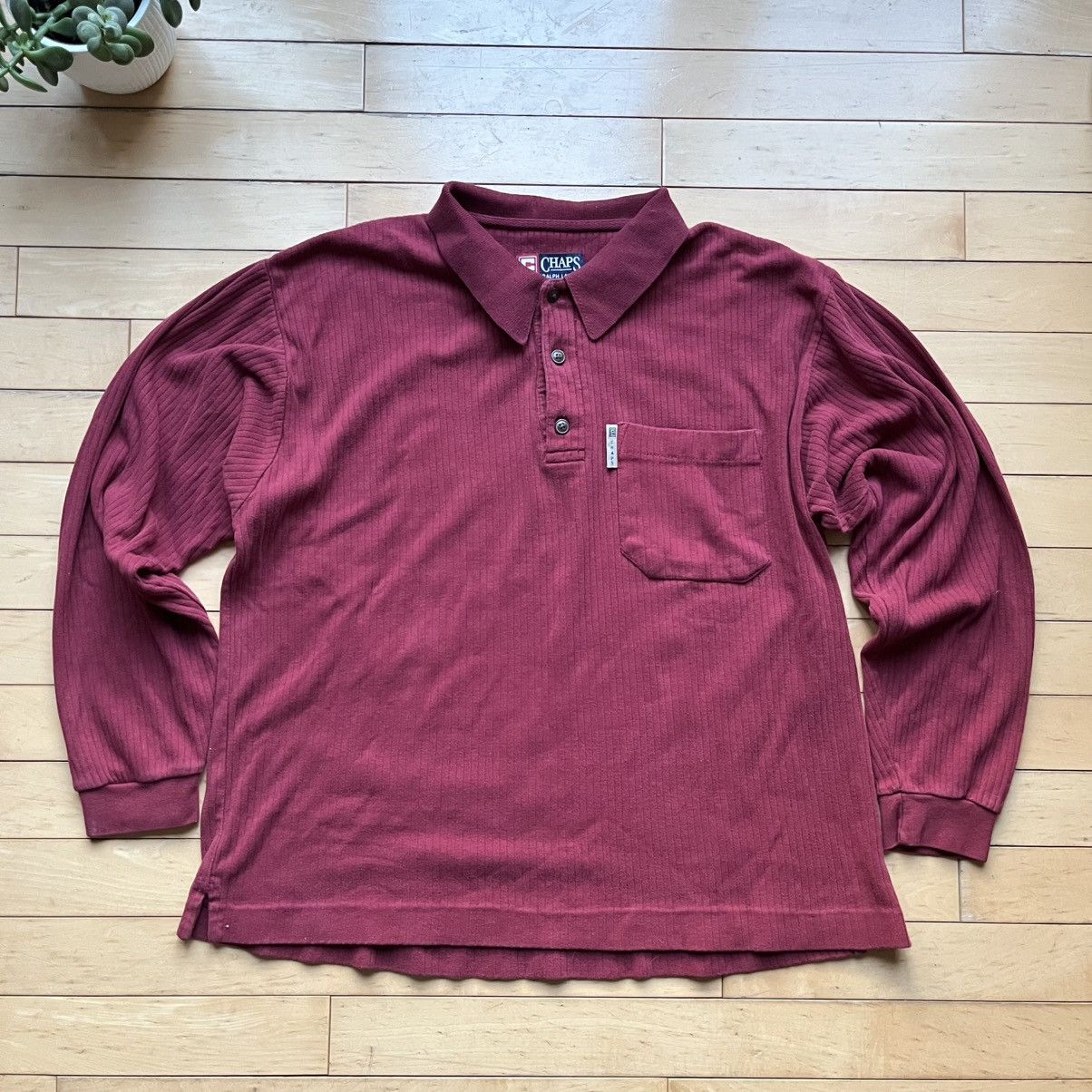Chaps Ralph Lauren × Polo Ralph Lauren × Vintage Red/Burgundy Chaps Ralph Lauren long sleeve polo Size US M / EU 48-50 / 2 - 1 Thumbnail