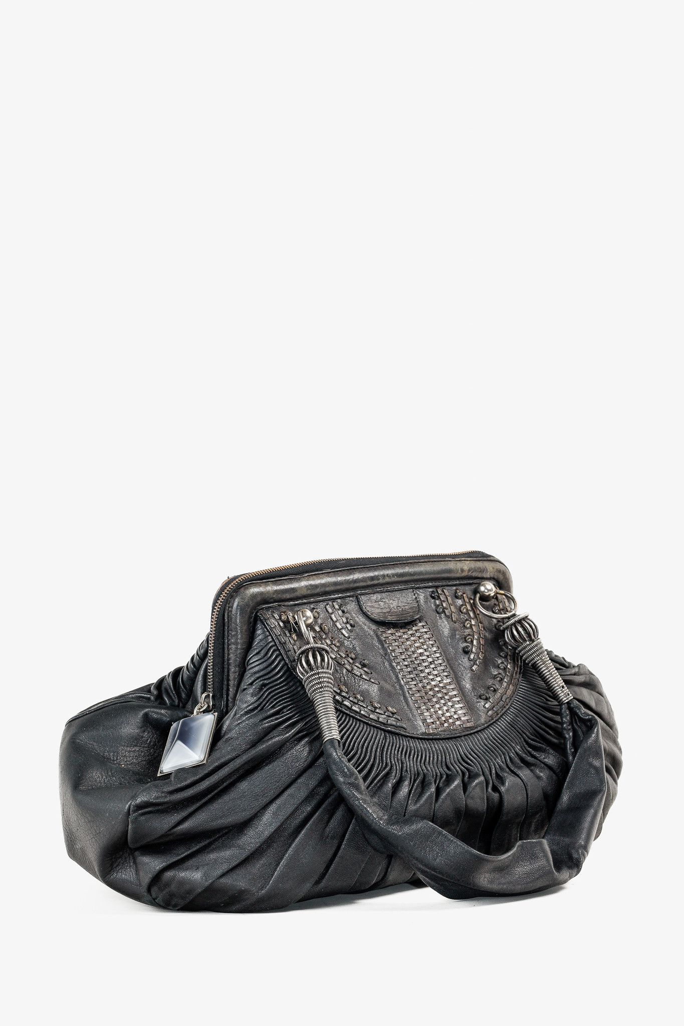 Dior Dior AW/07 Le Plisse Black Large Zipped Frame Bag Size ONE SIZE - 2 Thumbnail