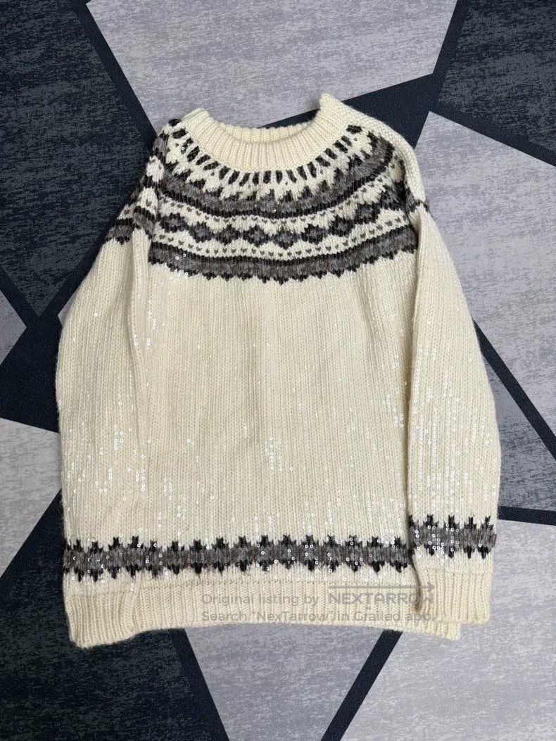 Saint Laurent Paris Saint Laurent Paris Sequined Sweater Size US S / EU 44-46 / 1 - 1 Thumbnail