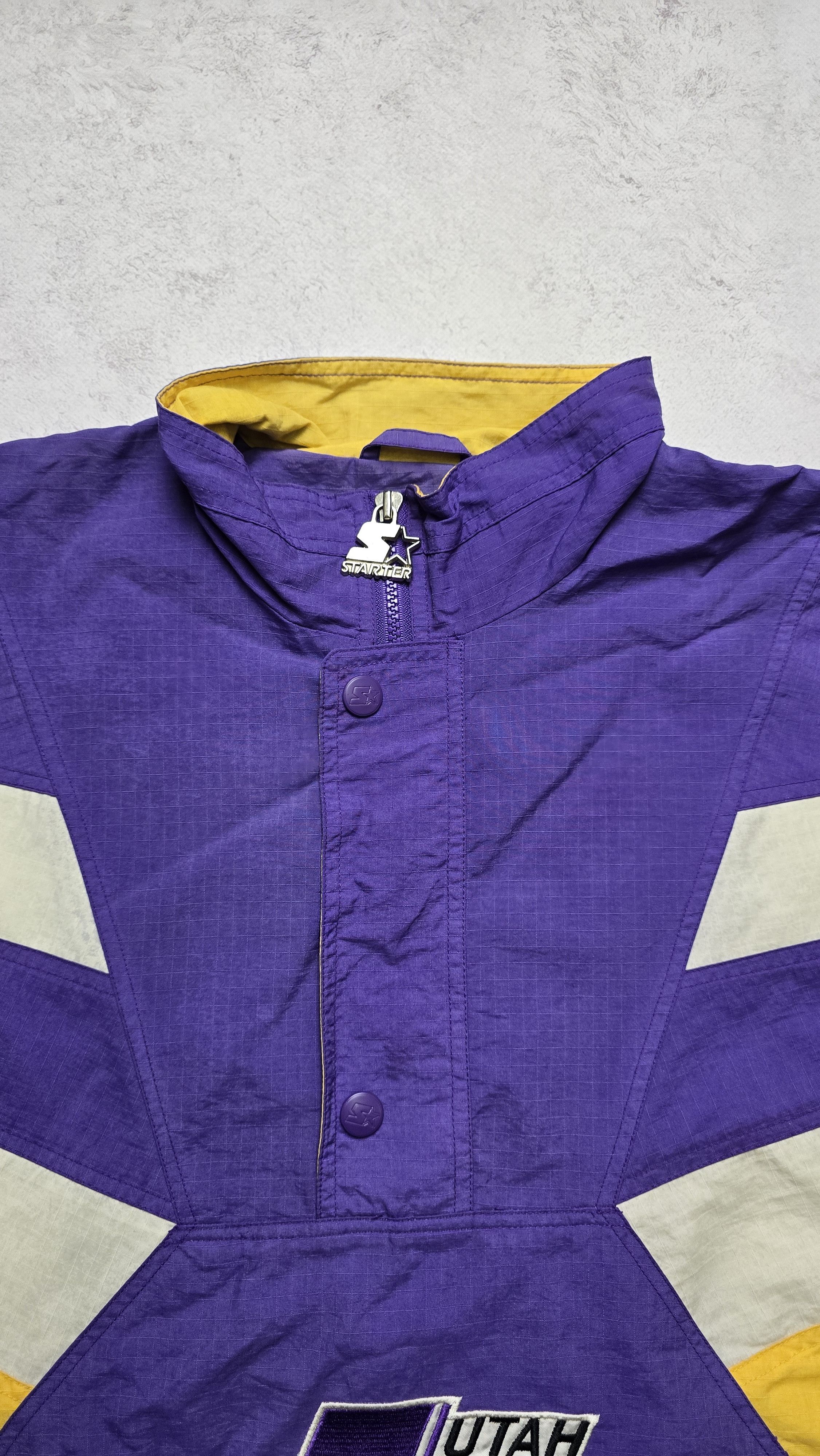 Starter Vintage Utah Jazz Jacket Men's Large Purple Yellow Starter Size US L / EU 52-54 / 3 - 15 Thumbnail