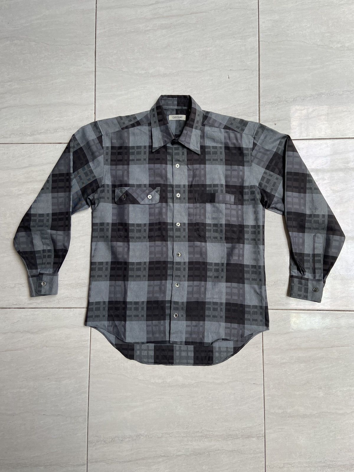 Designer × Japanese Brand CAPITANO Grey Plaid Shirt Size US M / EU 48-50 / 2 - 6 Thumbnail