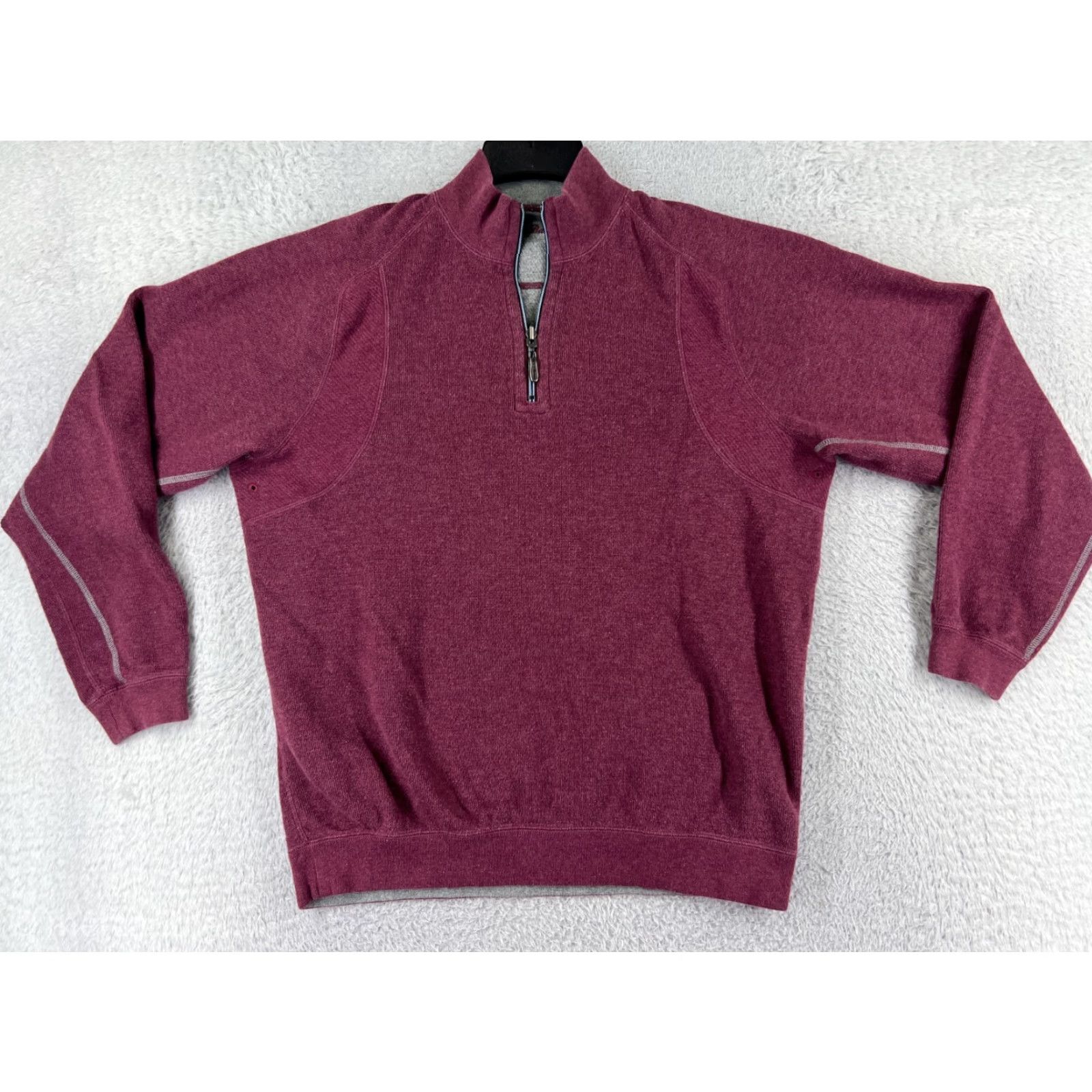 Tommy Bahama Tommy Bahama Mens Sweater Knit 1/4 Zip Mock Neck Long Sleeve Red Golf Casual Size US L / EU 52-54 / 3 - 2 Thumbnail