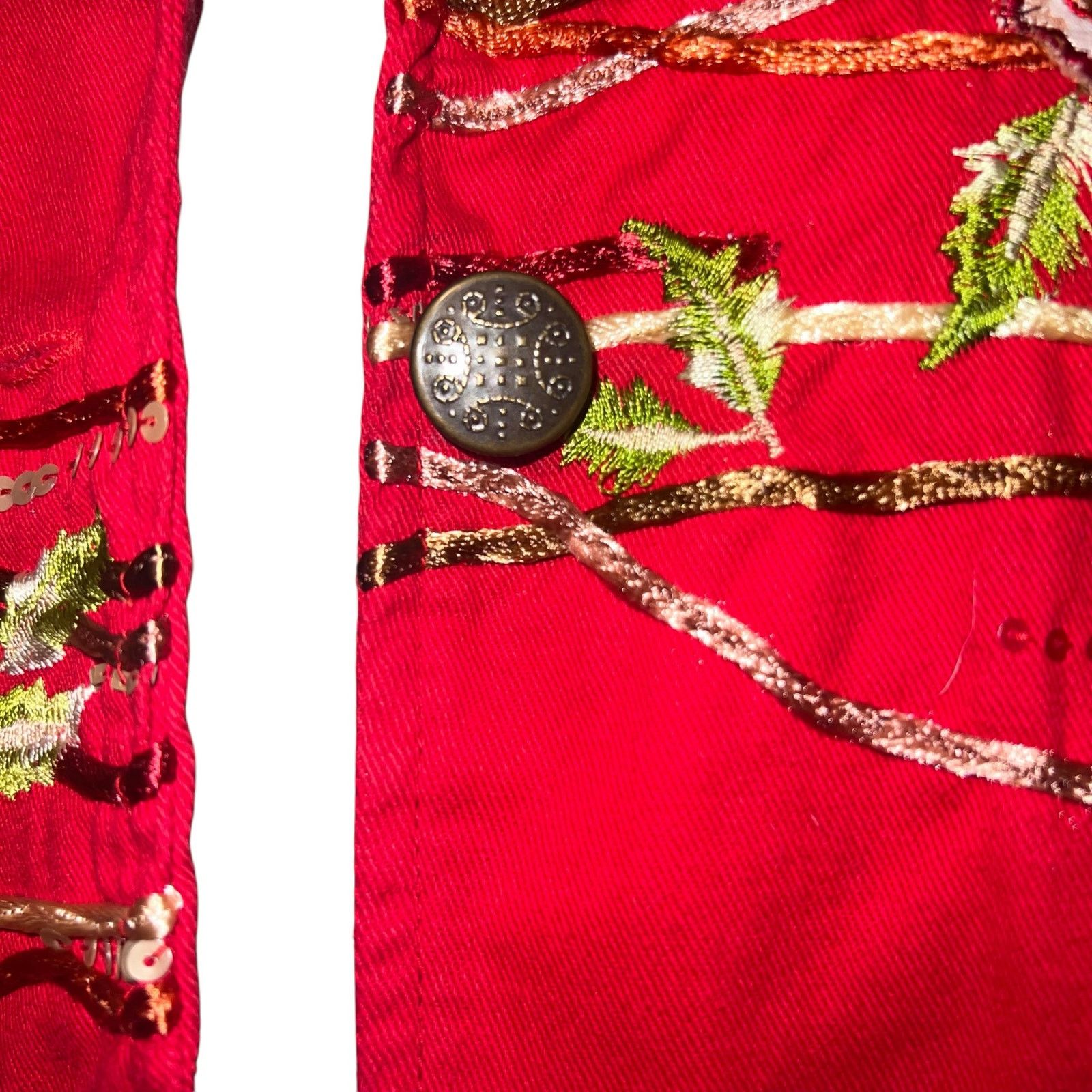 Coldwater Creek Vintage Coldwater Creek Red Embroidered Beaded Jacket XS Size XS / US 0-2 / IT 36-38 - 8 Thumbnail