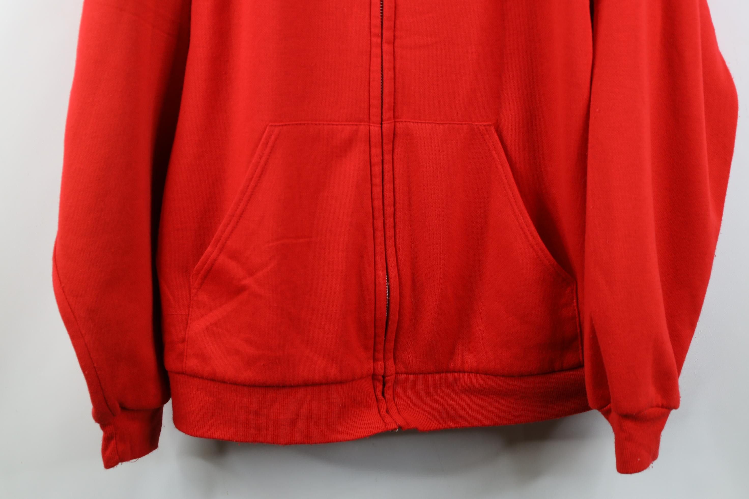 Vintage Vintage 90s Streetwear Waffle Knit Sweatshirt Jacket Red USA Size US XL / EU 56 / 4 - 3 Thumbnail