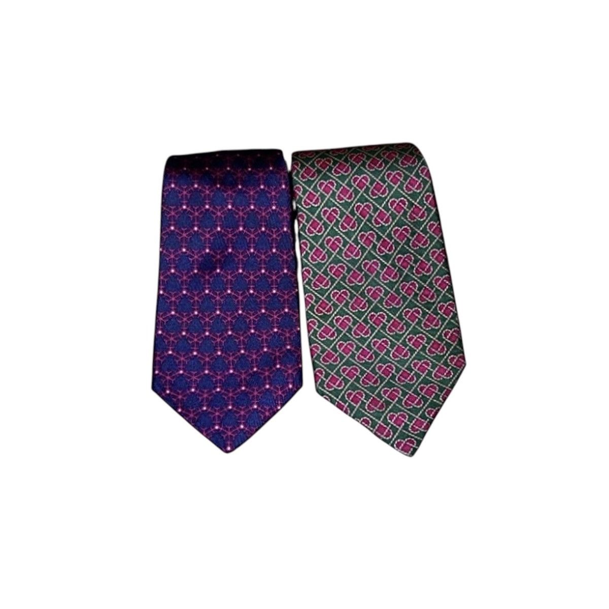 Hermes 2x Hermes Paris Silk Ties Set France Printed Multicolor Lux Size ONE SIZE - 1 Thumbnail