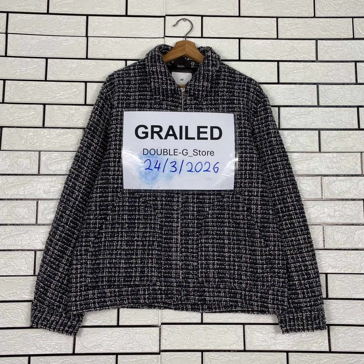 Japanese Brand Vintage Bomber Jacket Knit Design H&M Wool Issey Miyake Size US L / EU 52-54 / 3 - 1 Thumbnail