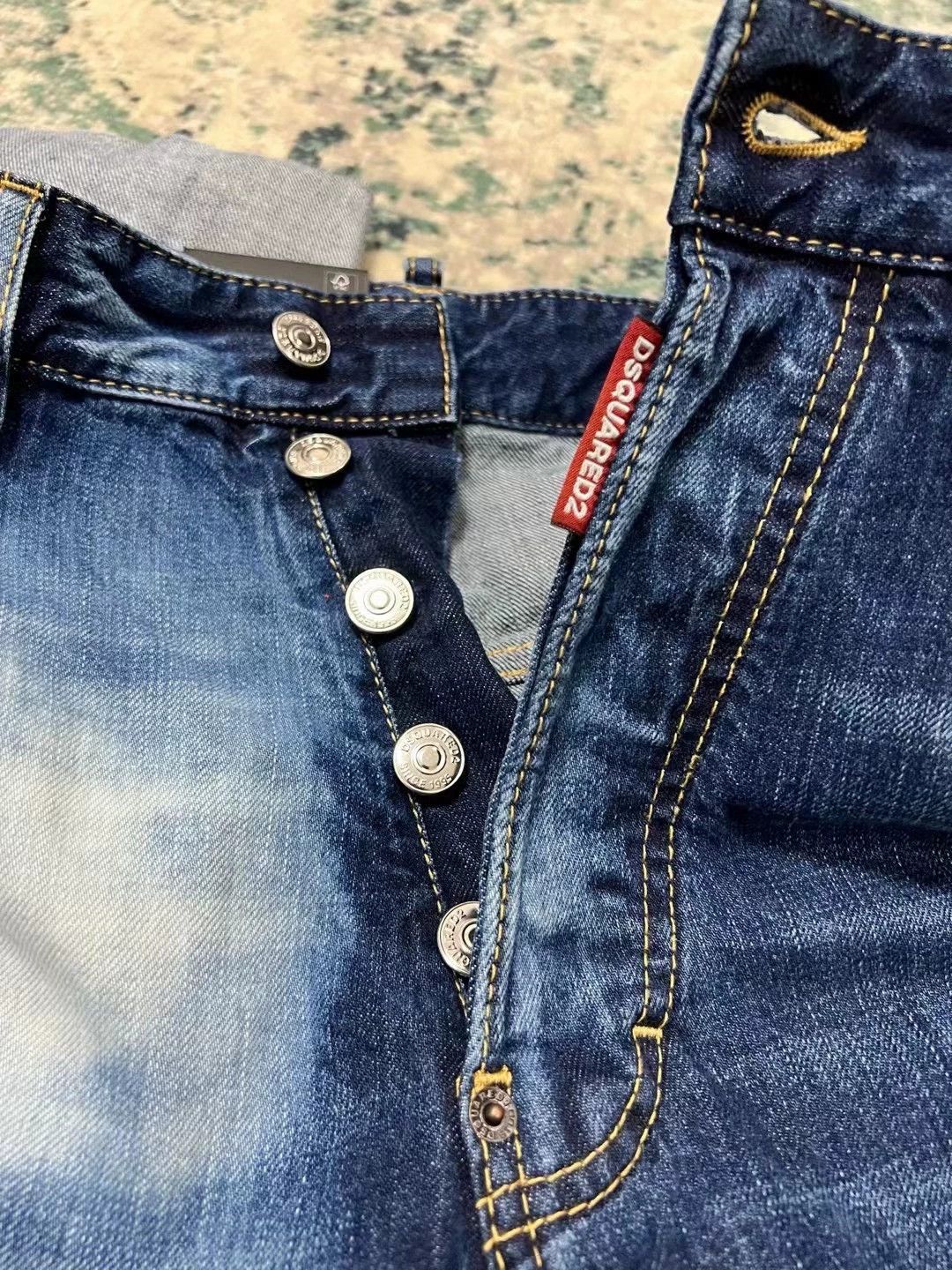 Dsquared2 Dsquared2 Tailored Combat Blue Washed Distressed 9" Jeans Size US 30 / EU 46 - 3 Thumbnail
