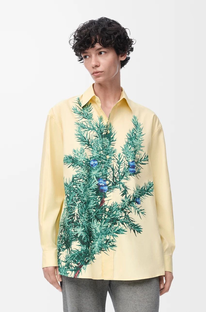 Loewe o1loc1c0525 Shirt In Cotton And Silk in Yellow/Green Size M / US 6-8 / IT 42-44 - 3 Thumbnail