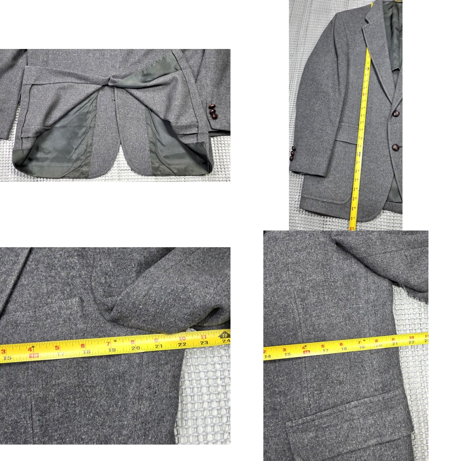 Vintage VINTAGE Palm Beach Blazer 42 Men Gray 100% Camel Hair Two-Button Leather Button Jacket Single-Breasted Casual Business Wedding Mens Men Size 42R - 9 Thumbnail