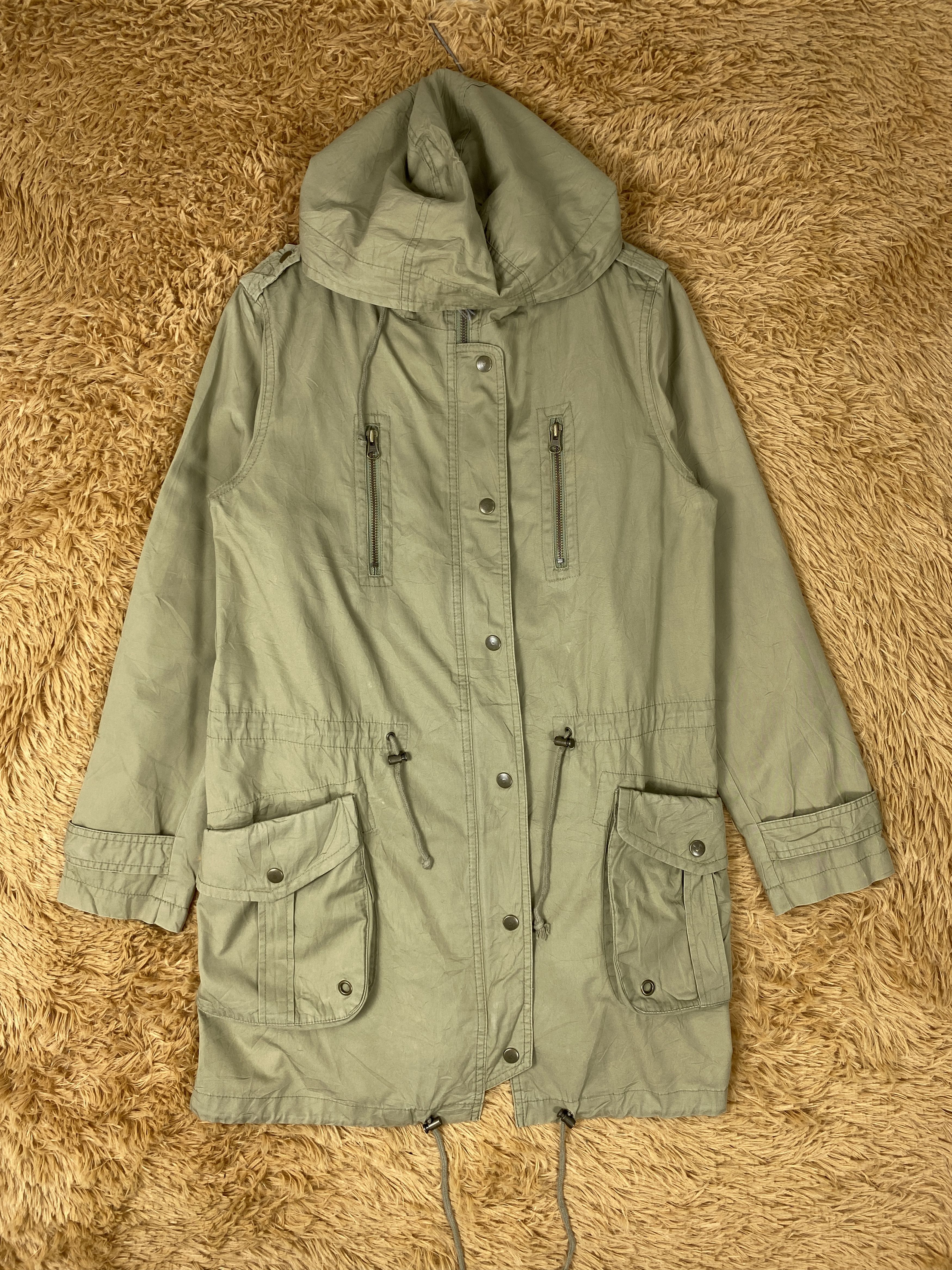 image of Gap Jeans Hoodie Multi Pocket Utility Parkas in Green, Men's (Size Small)