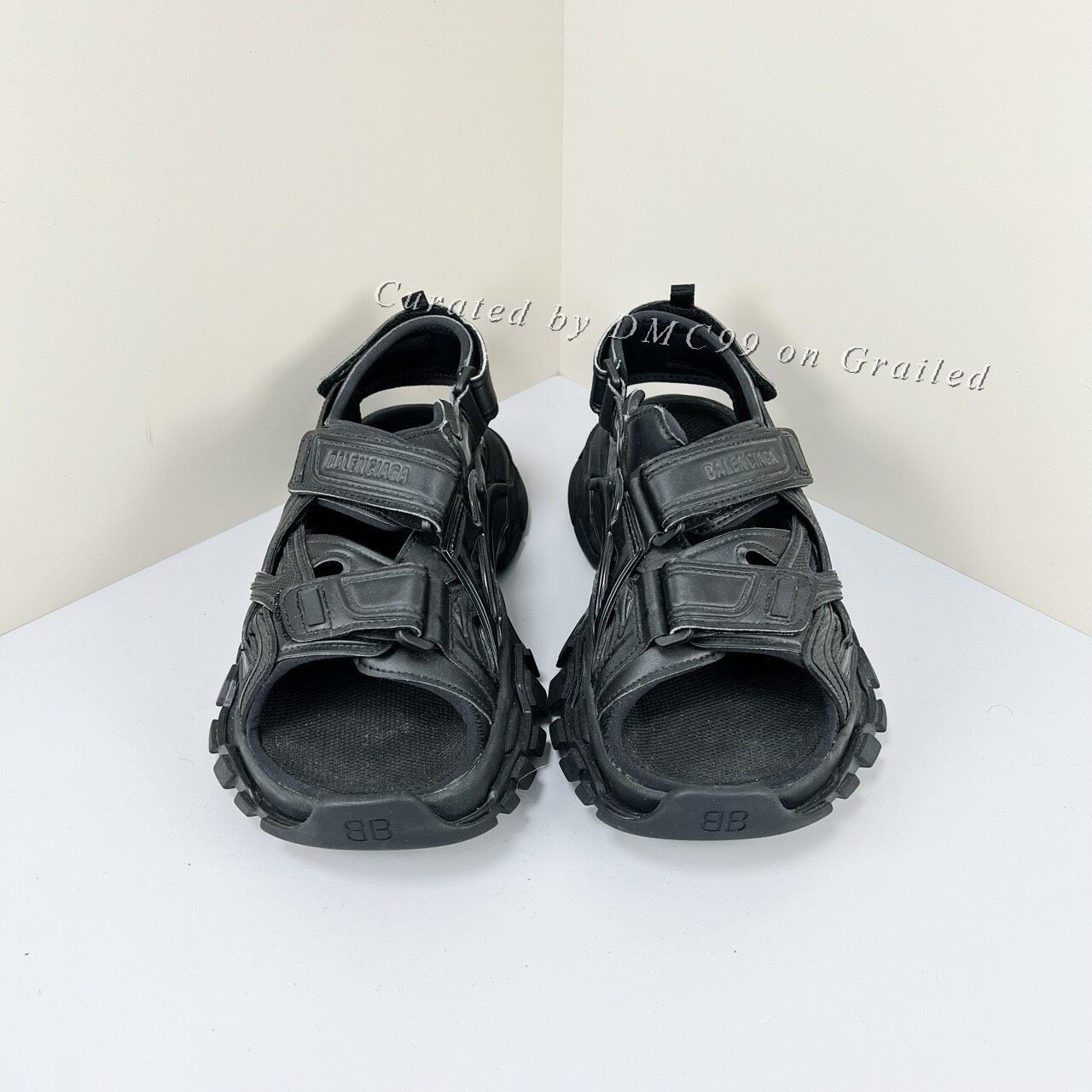 Balenciaga Balenciaga Black Track Sandals Size US 4 / IT 34 - 1 Thumbnail