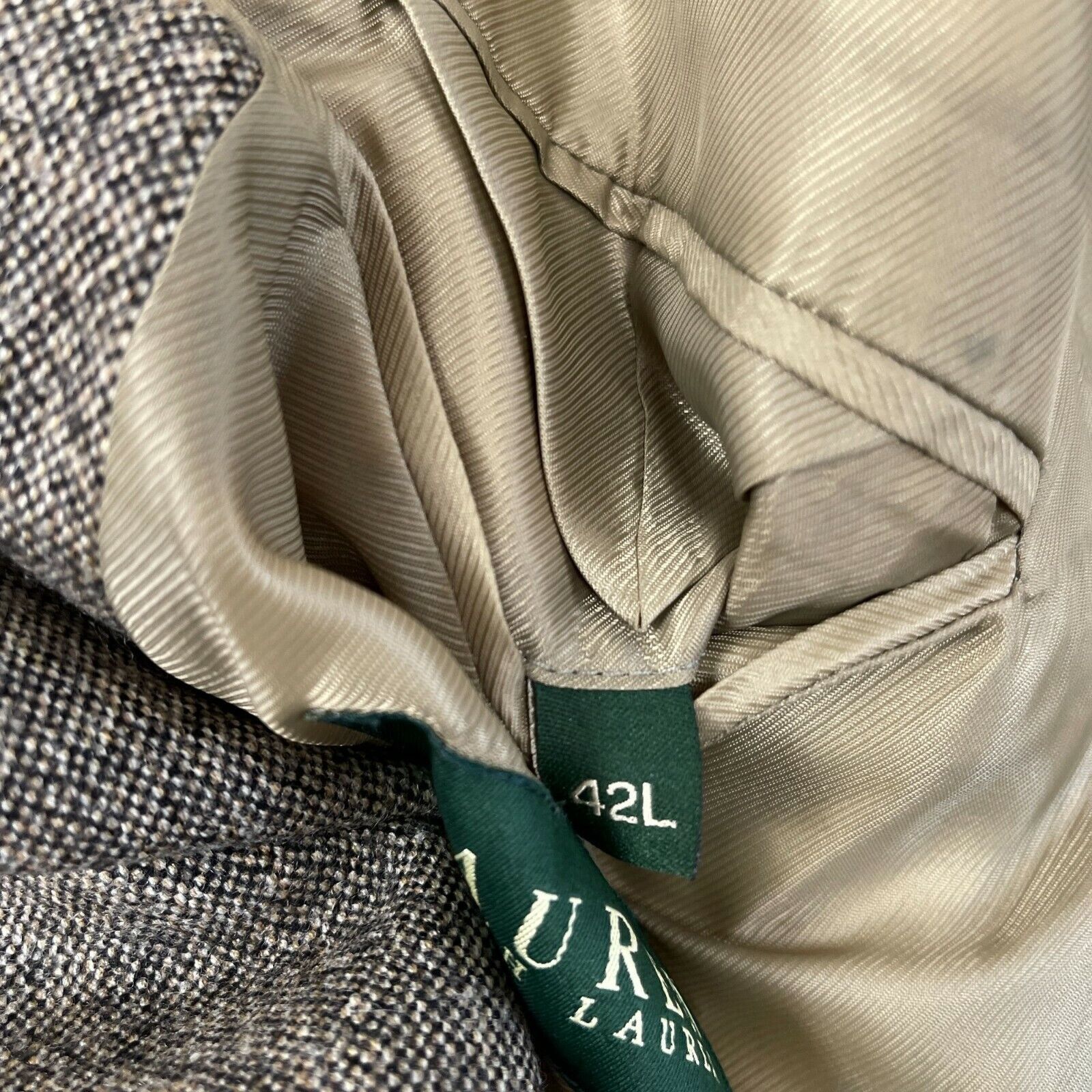 Lauren Ralph Lauren LRL Ralph Lauren Tweed Wool Sport Coat Brown Mens 42L Size 42L - 8 Thumbnail