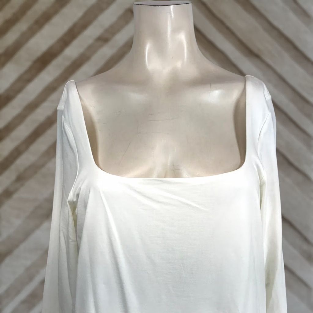 Banana Republic VINTAGE Banana Republic Womens White Long Sleeve Square Neck Top XL Size XL / US 12-14 / IT 48-50 - 1 Thumbnail
