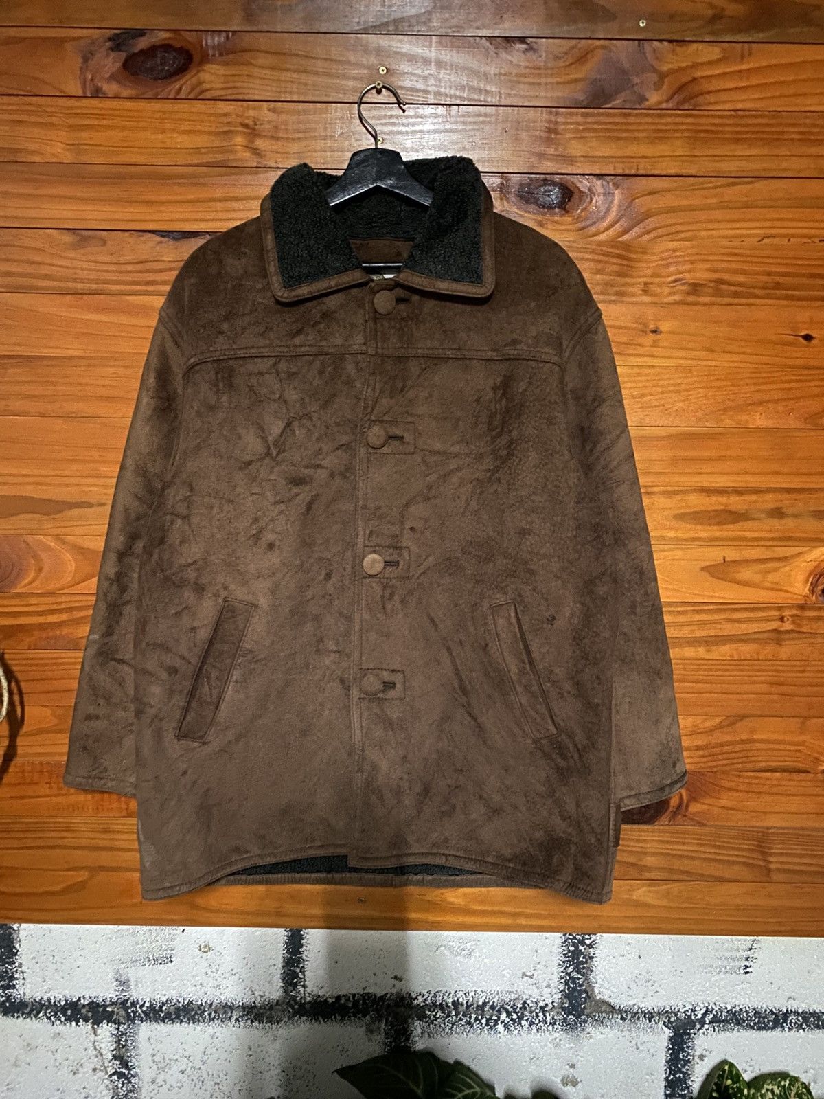 Vintage Alferido “Versace Style” Brown Faux-Shearling Outerwear Size US M / EU 48-50 / 2 - 3 Thumbnail