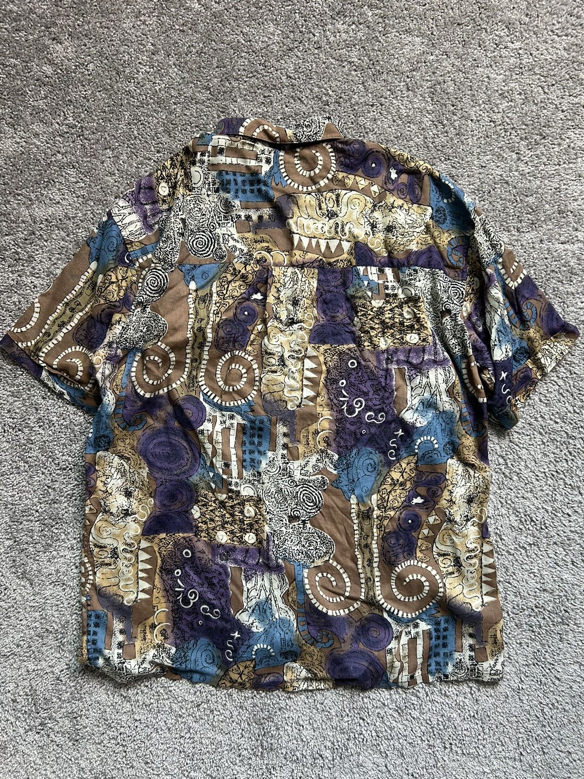 Vintage Vintage 70s/80s Rayon Button Up Basic Elements Hong Kong Art Size US L / EU 52-54 / 3 - 7 Thumbnail