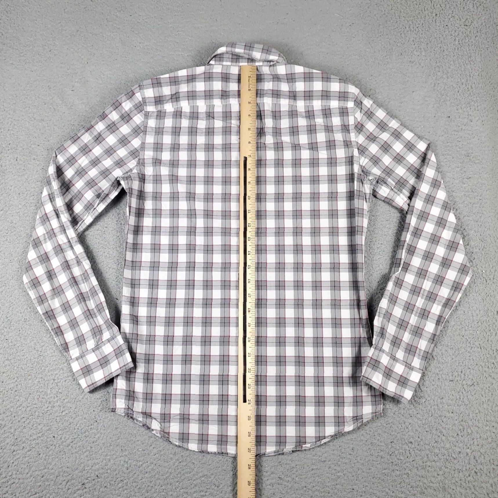 American Eagle Outfitters American Eagle Outfitters Shirt Mens XS Gray Plaid Button-Up Long Sleeve Size US XS / EU 42 / 0 - 4 Thumbnail