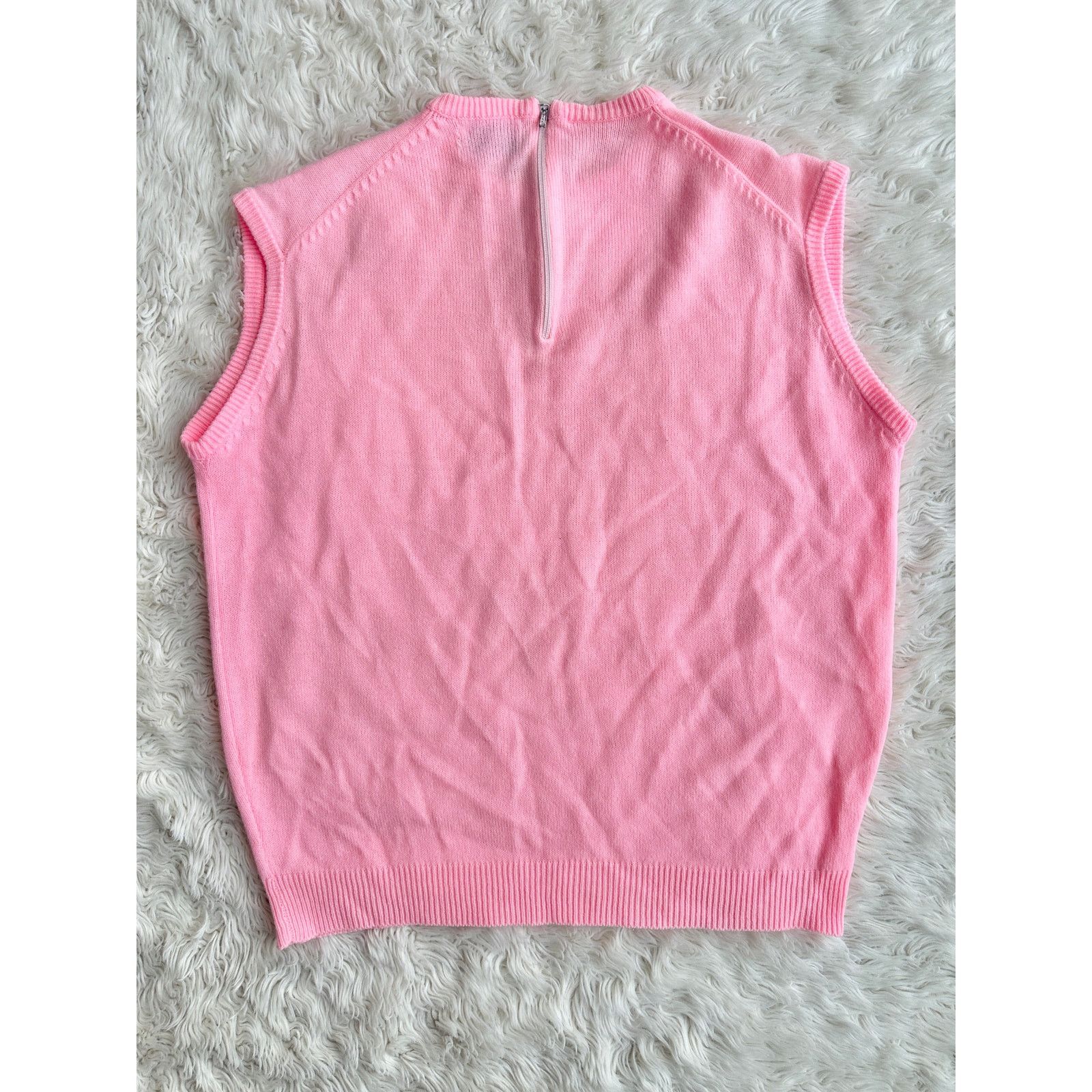 Vintage Vintage 70's Pink Acrylic Sleeveless Sweater Size S / US 4 / IT 40 - 3 Thumbnail