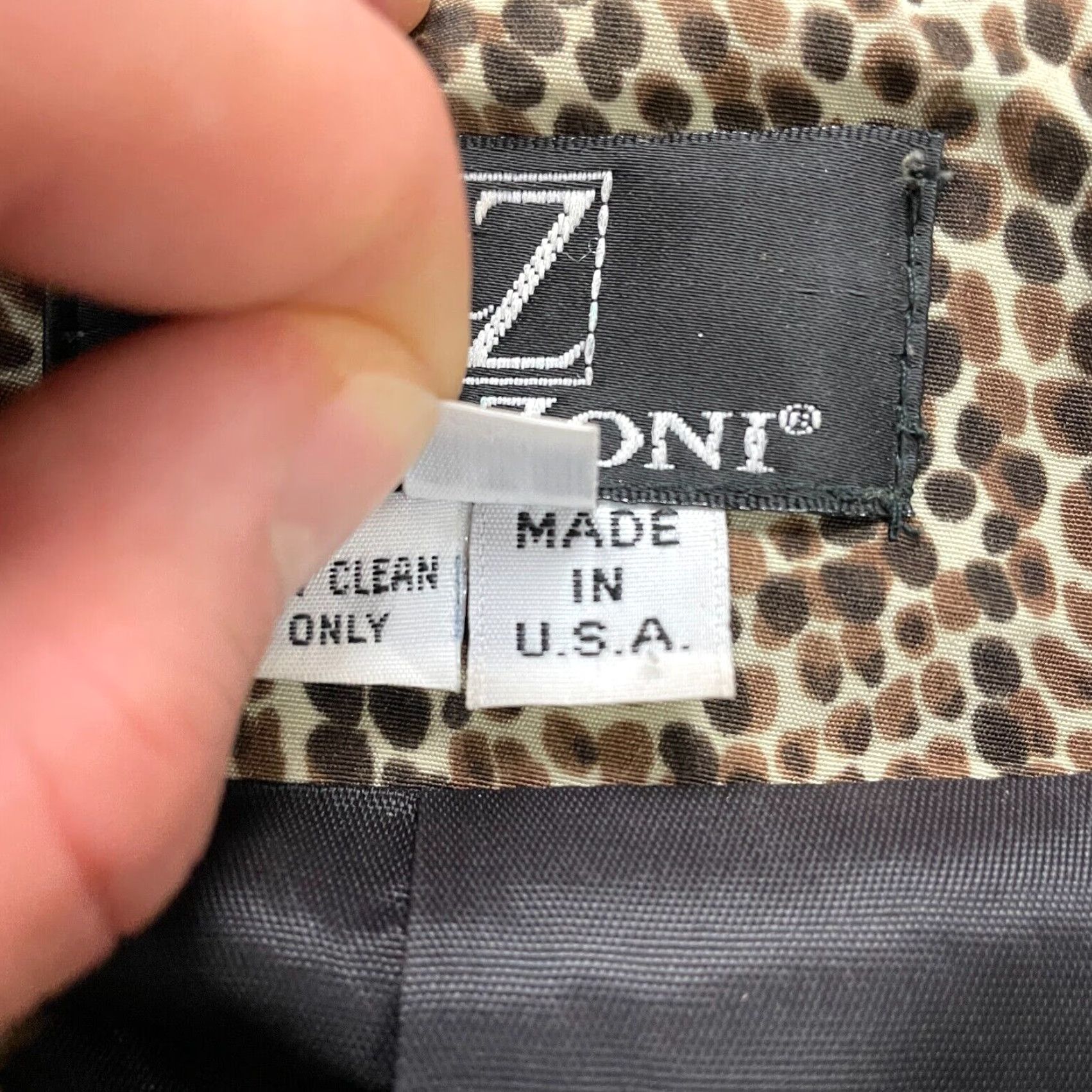 Vintage VINTAGE Lorizoni Coat Jacket Womens Medium Brown Animal Print Full Zip Lined Size M / US 6-8 / IT 42-44 - 6 Thumbnail