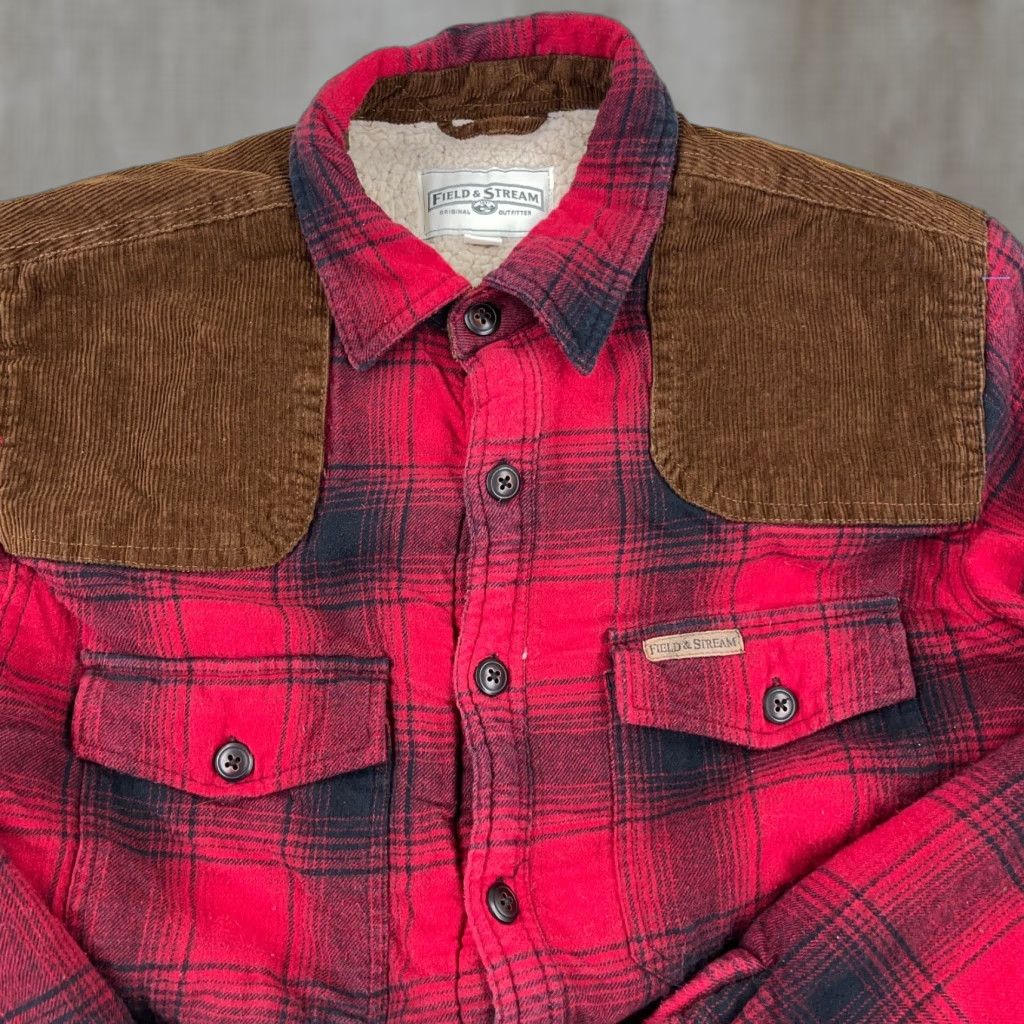 Vintage Field & Stream Shirt Jacket Men S Red Plaid Flannel Lined Quilted Mid-Length Jacket Size US S / EU 44-46 / 1 - 1 Thumbnail