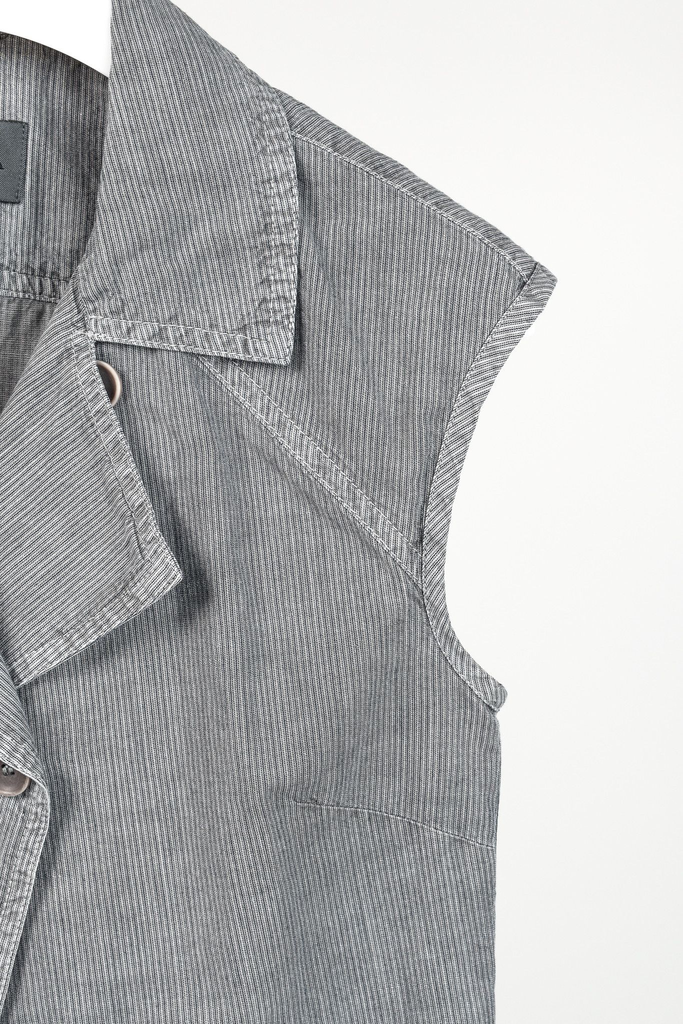 Other Oska Grey Black Stripes Asymmetrical Closure Box Soft Vest Size M / US 6-8 / IT 42-44 - 4 Thumbnail