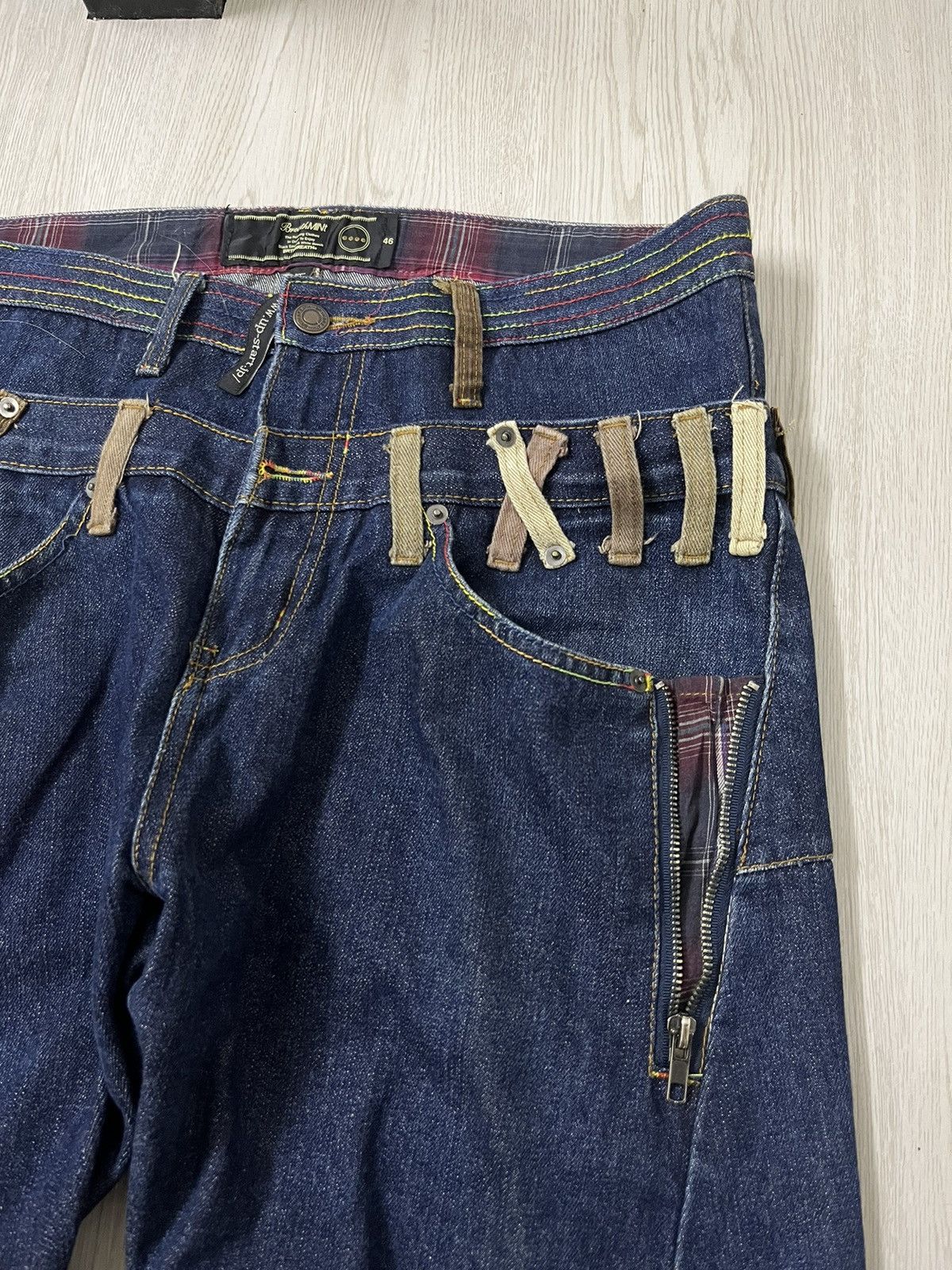 Japanese Brand × Le Grande Bleu (L.G.B.) Vintage Breathmine Double Waist Twist Jeans Size US 34 / EU 50 - 4 Thumbnail