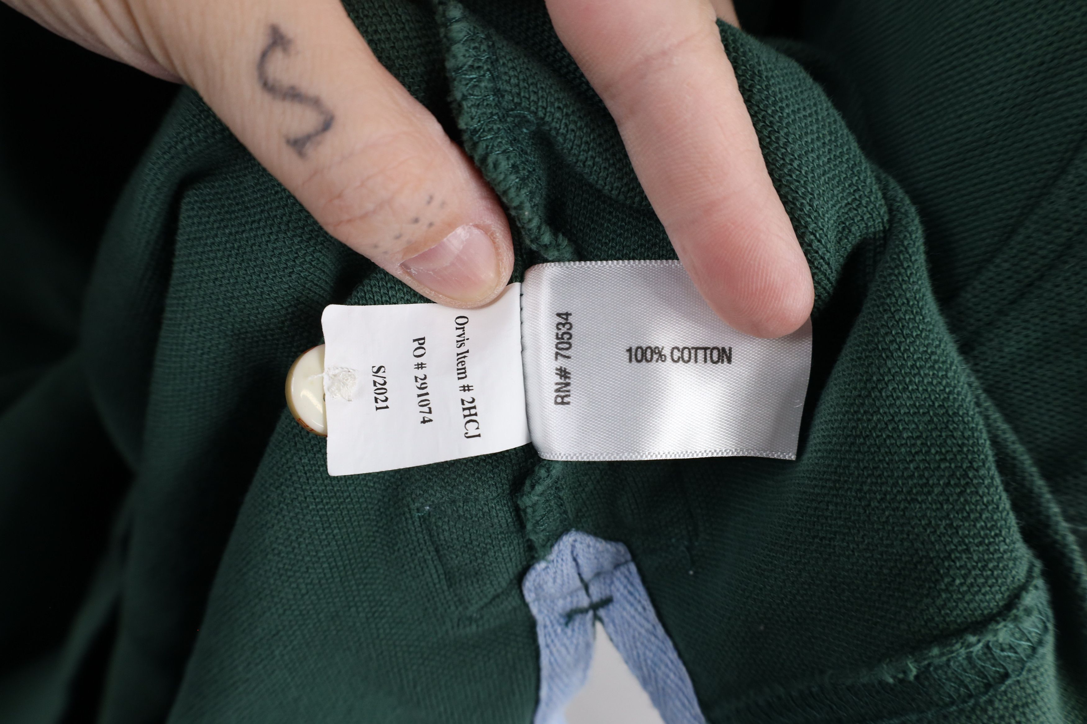 Orvis × Vintage Vintage Orvis Heavyweight Collared Polo Shirt Green Cotton Size US L / EU 52-54 / 3 - 11 Thumbnail