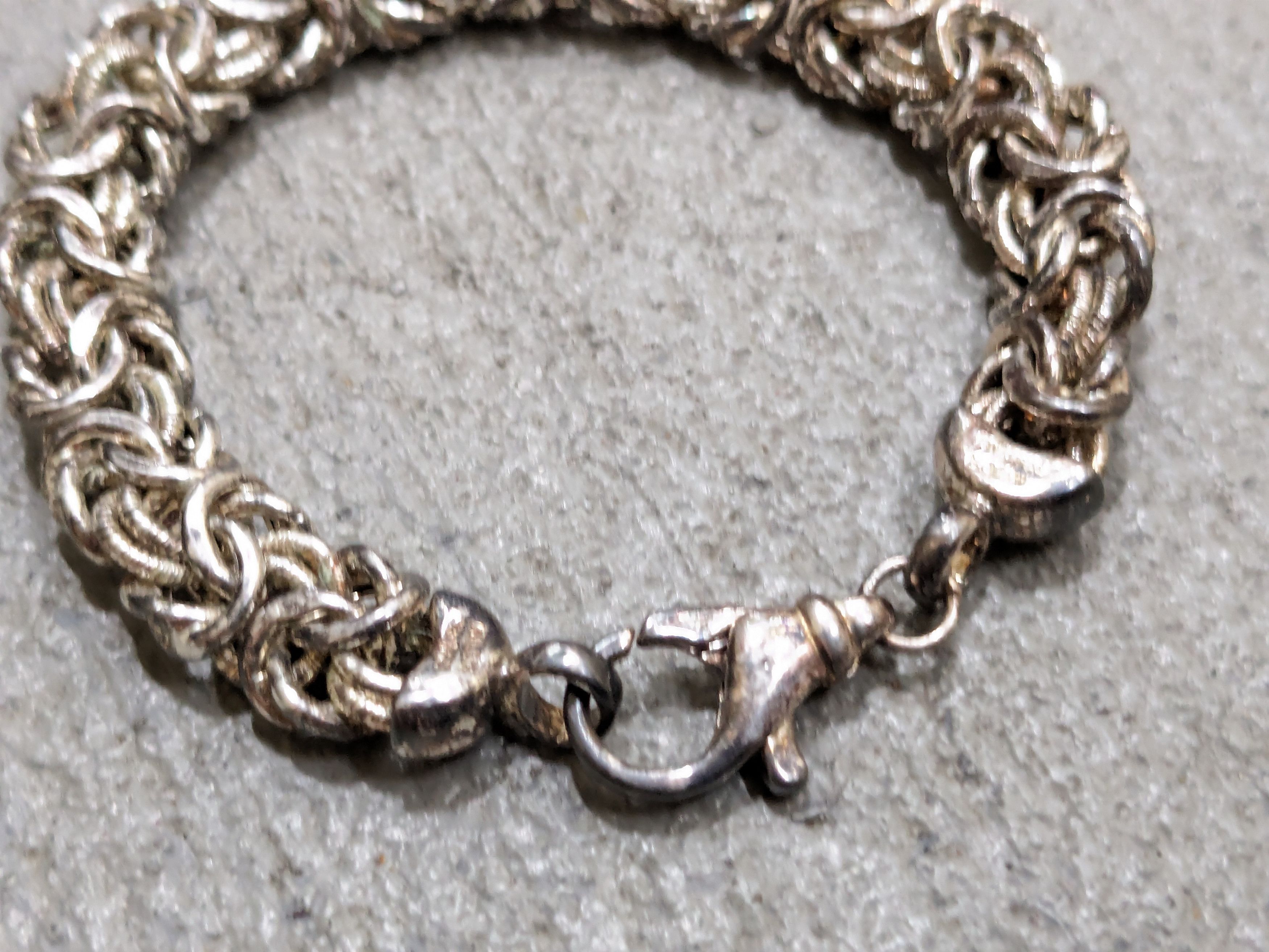 Other Vintage Sterling Silver Bracelet Byzantine 7" Link 90s Italy Size ONE SIZE - 2 Thumbnail